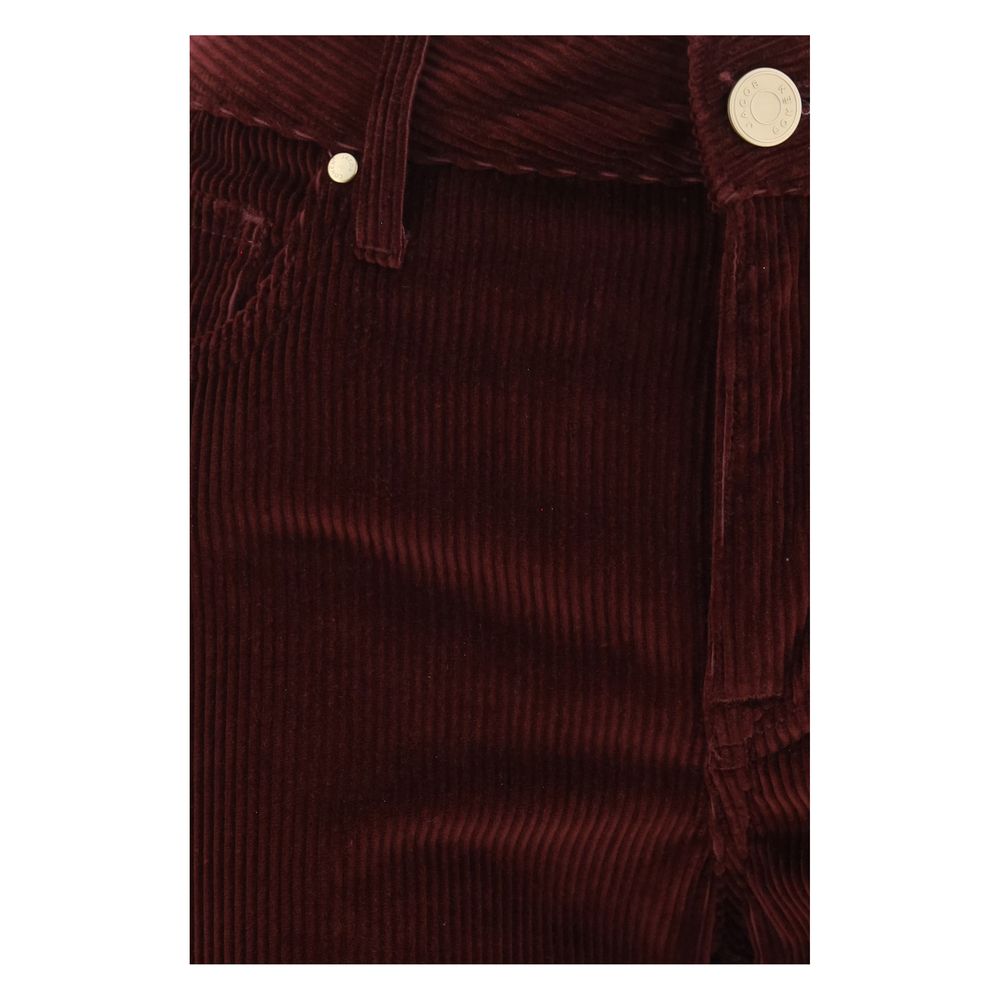 Bordeaux Cotton Flared Jeans