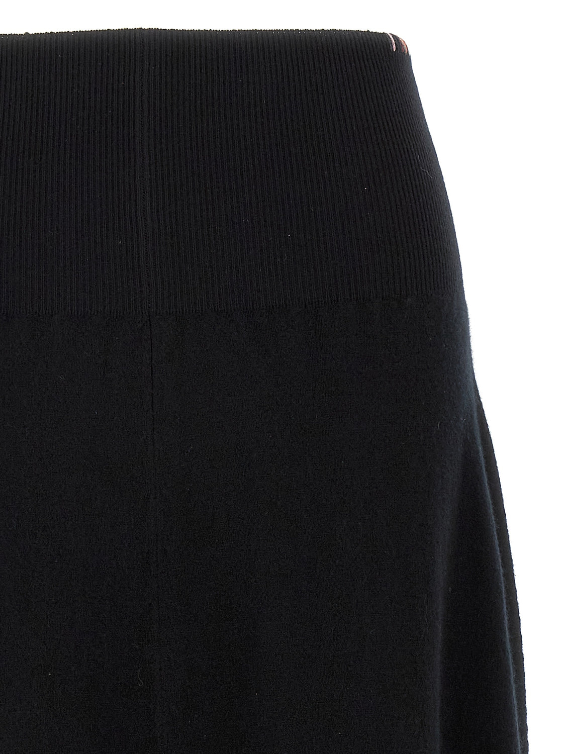 Black Cashmere Midi Skirt
