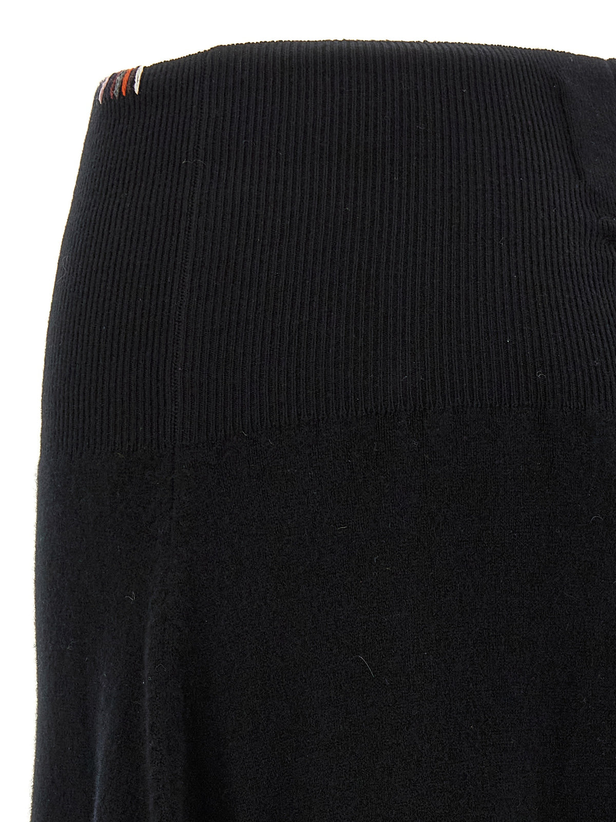 Black Cashmere Midi Skirt