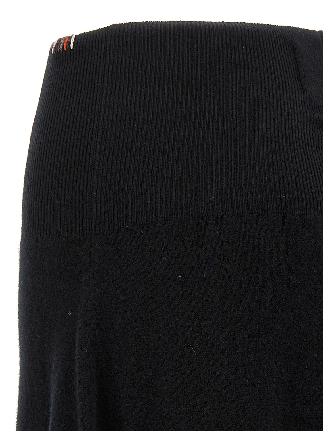 Black Cashmere Midi Skirt
