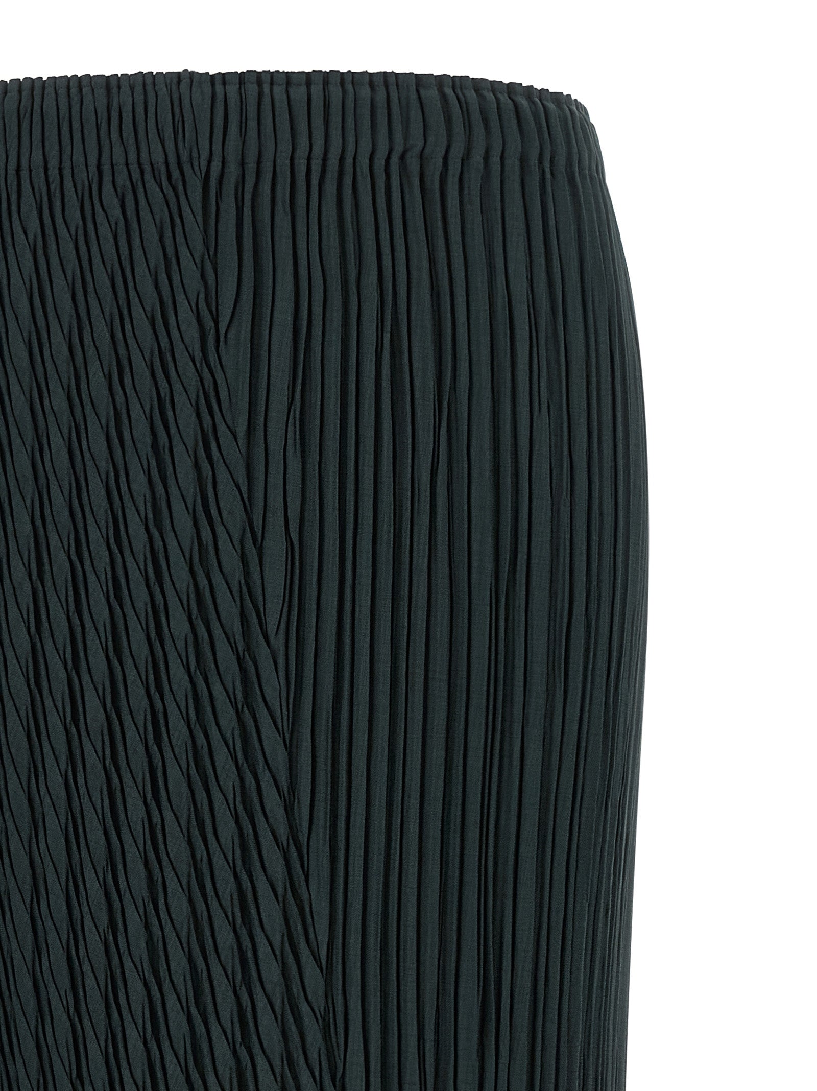 Blue Polyester Midi Skirt