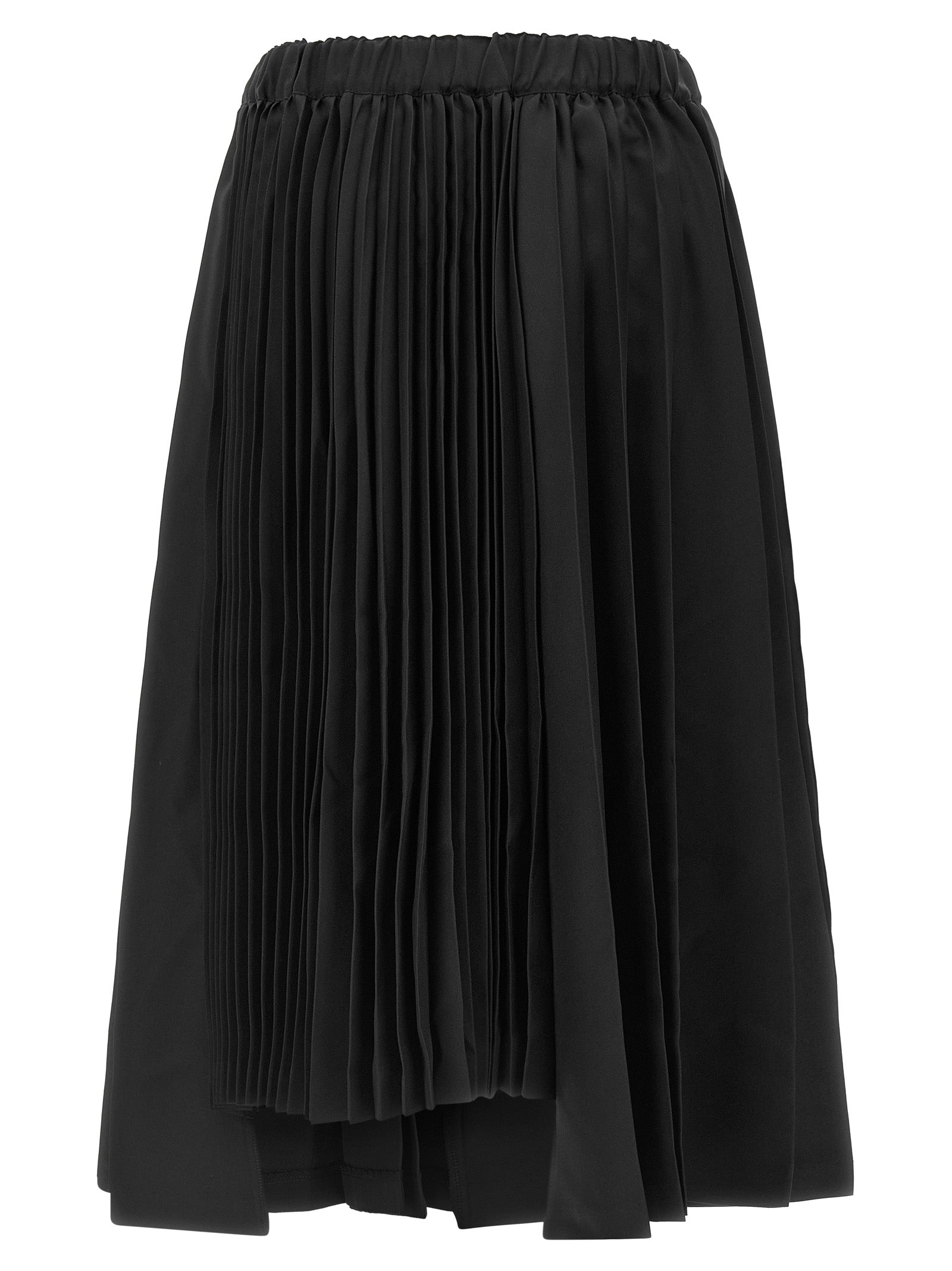 Black Polyester Long Skirt