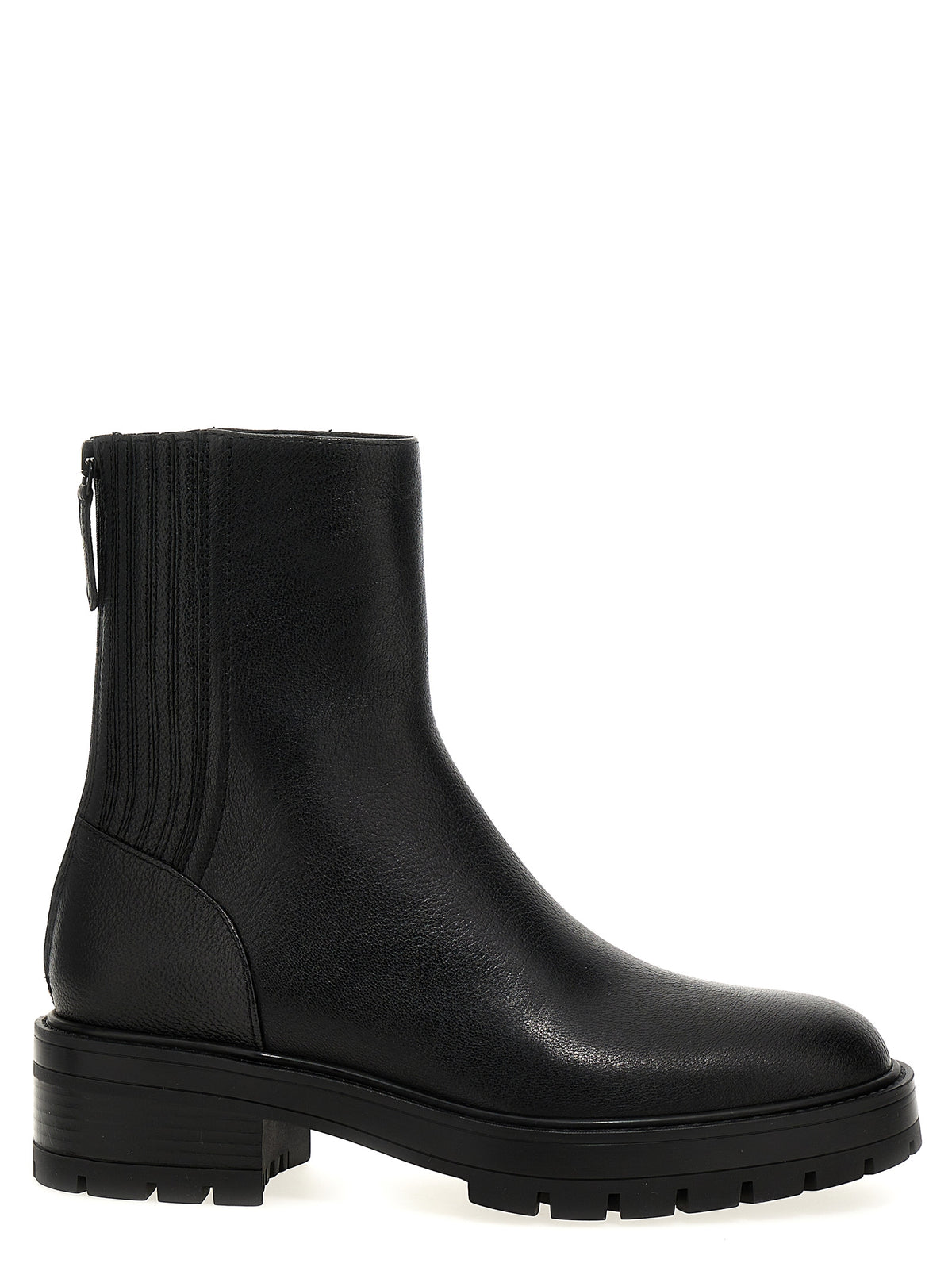 Black Calfskin Ankle Boots