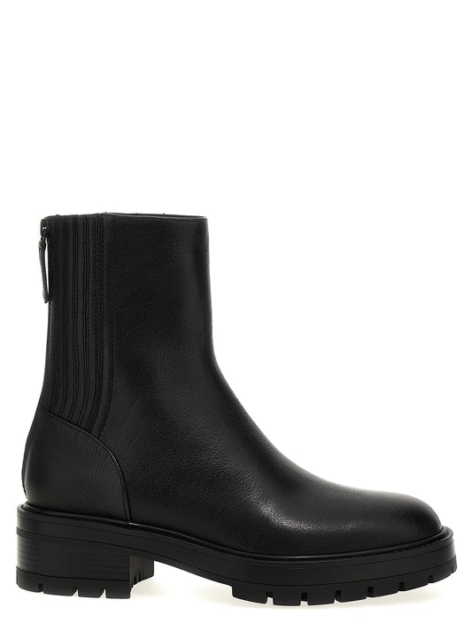 Black Calfskin Ankle Boots