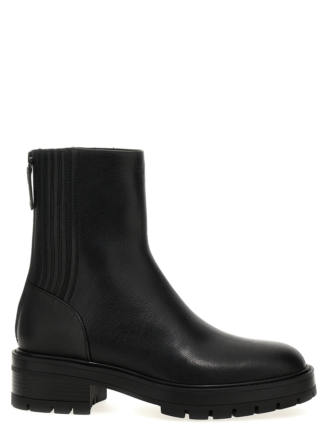 Black Calfskin Ankle Boots