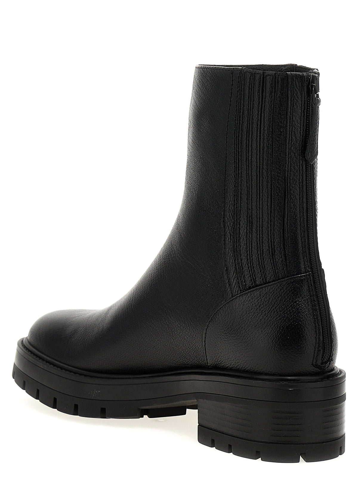Black Calfskin Ankle Boots