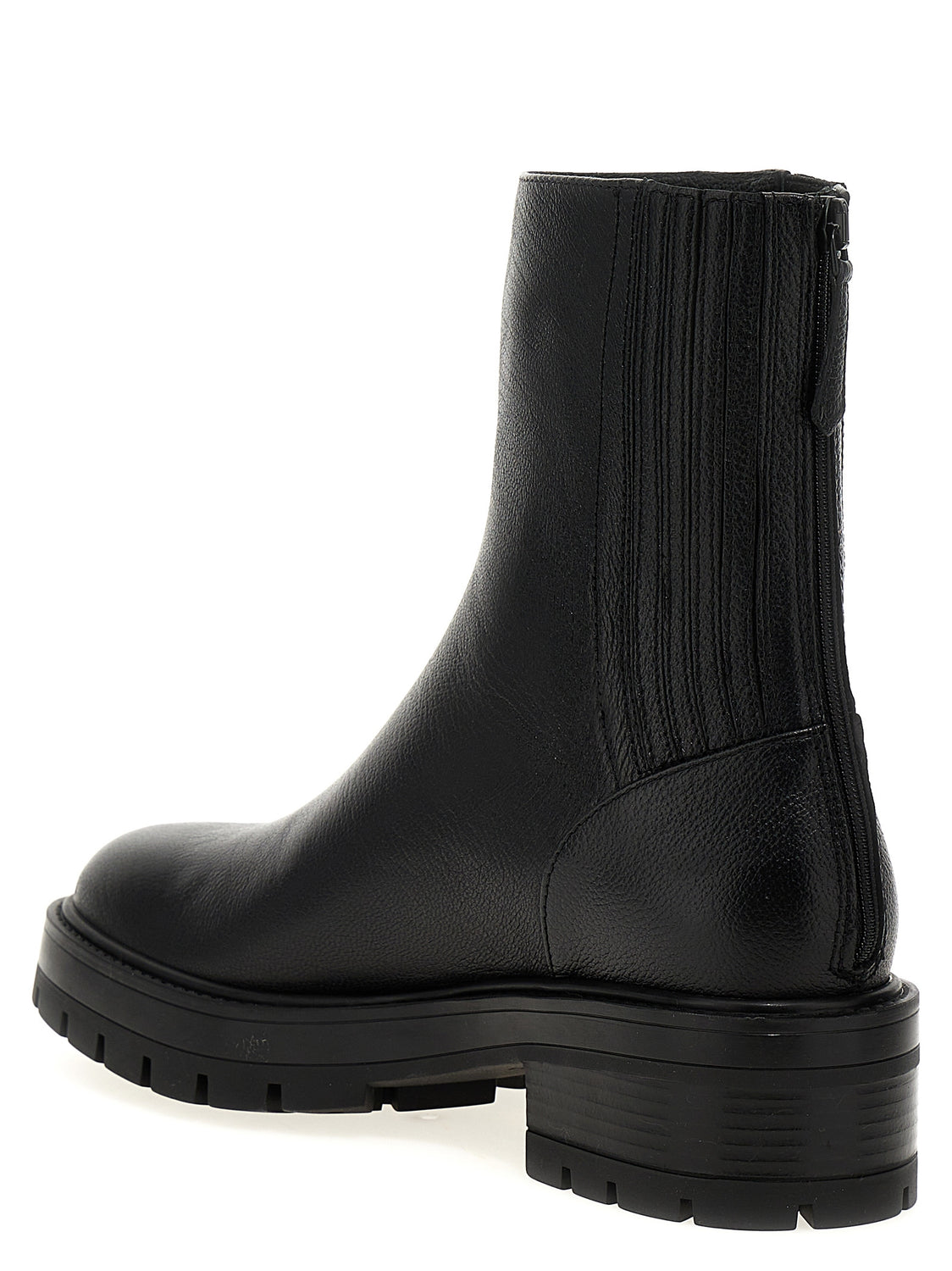 Black Calfskin Ankle Boots