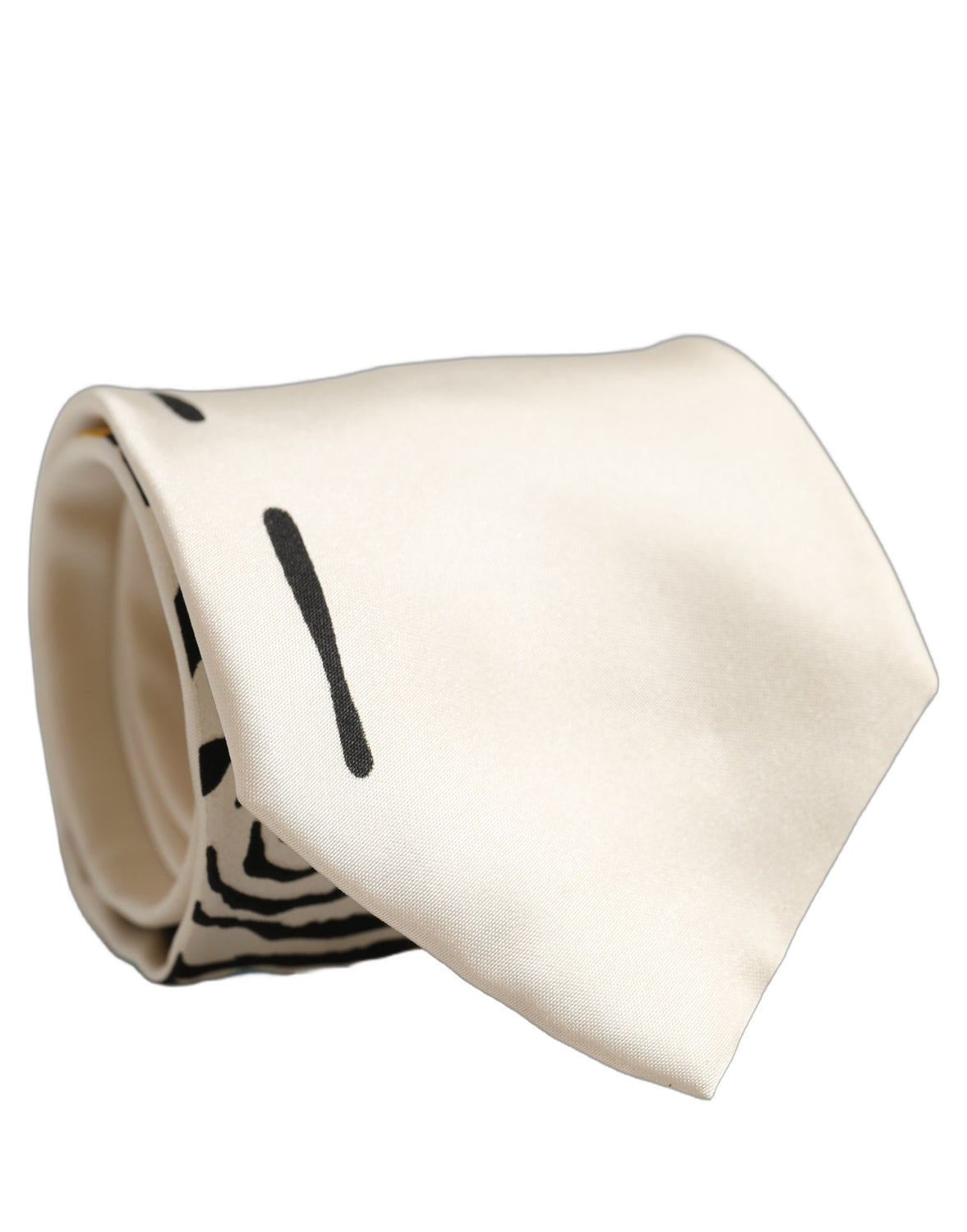 White Silk Floral Graphic Adjustable Tied Men Necktie Tie