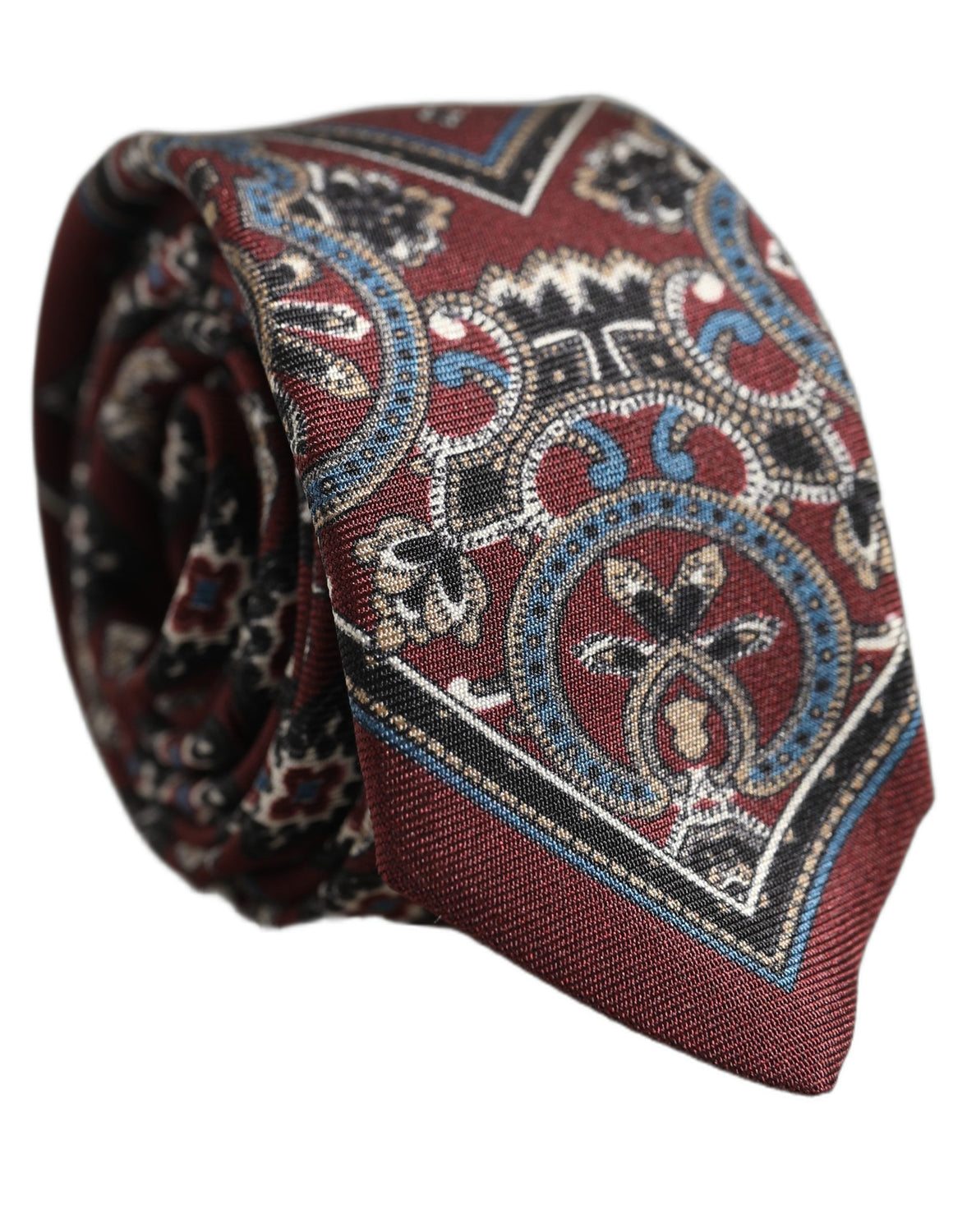 Bordeaux Printed 100% Silk Adjustable Men Necktie Tie