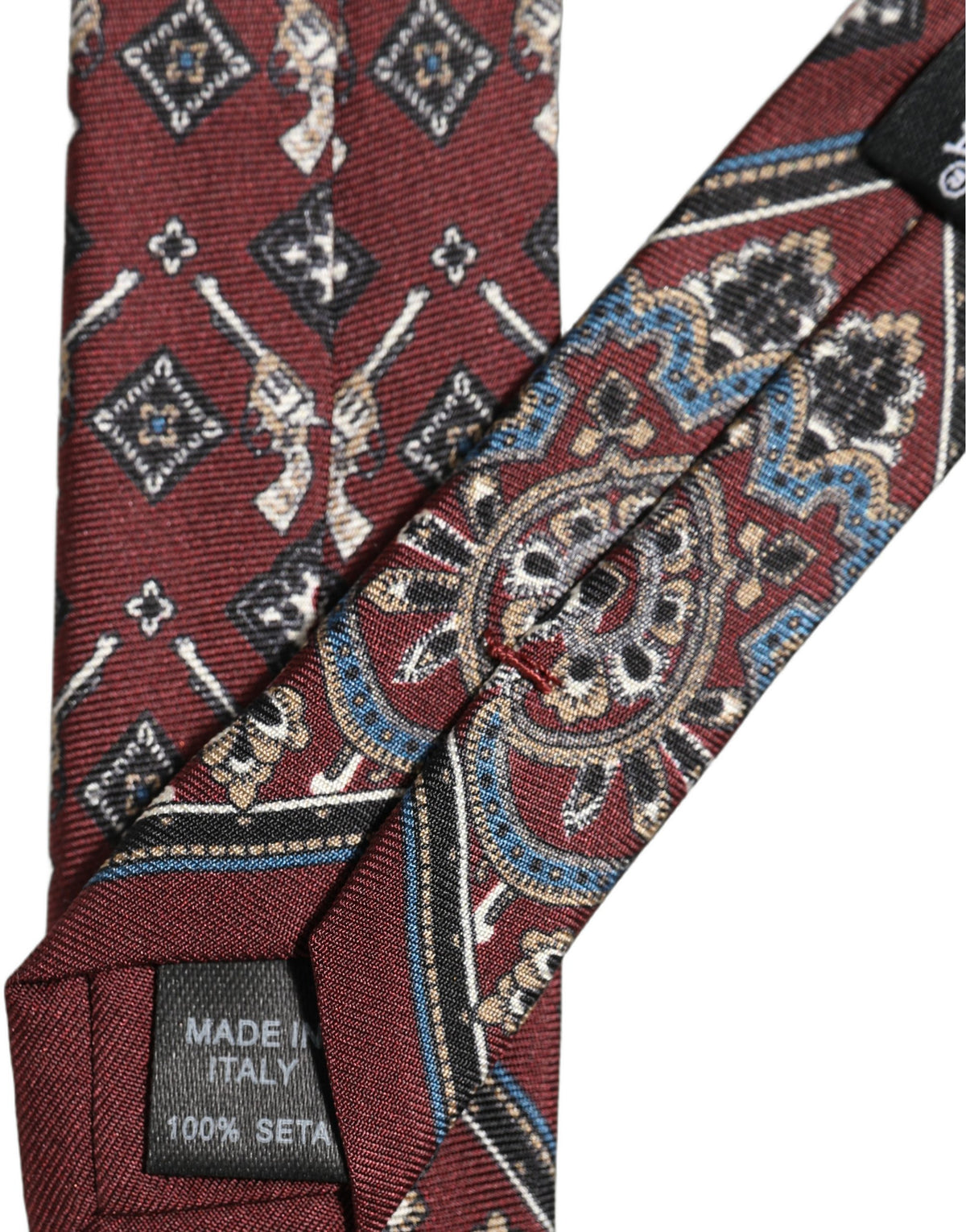 Bordeaux Printed 100% Silk Adjustable Men Necktie Tie