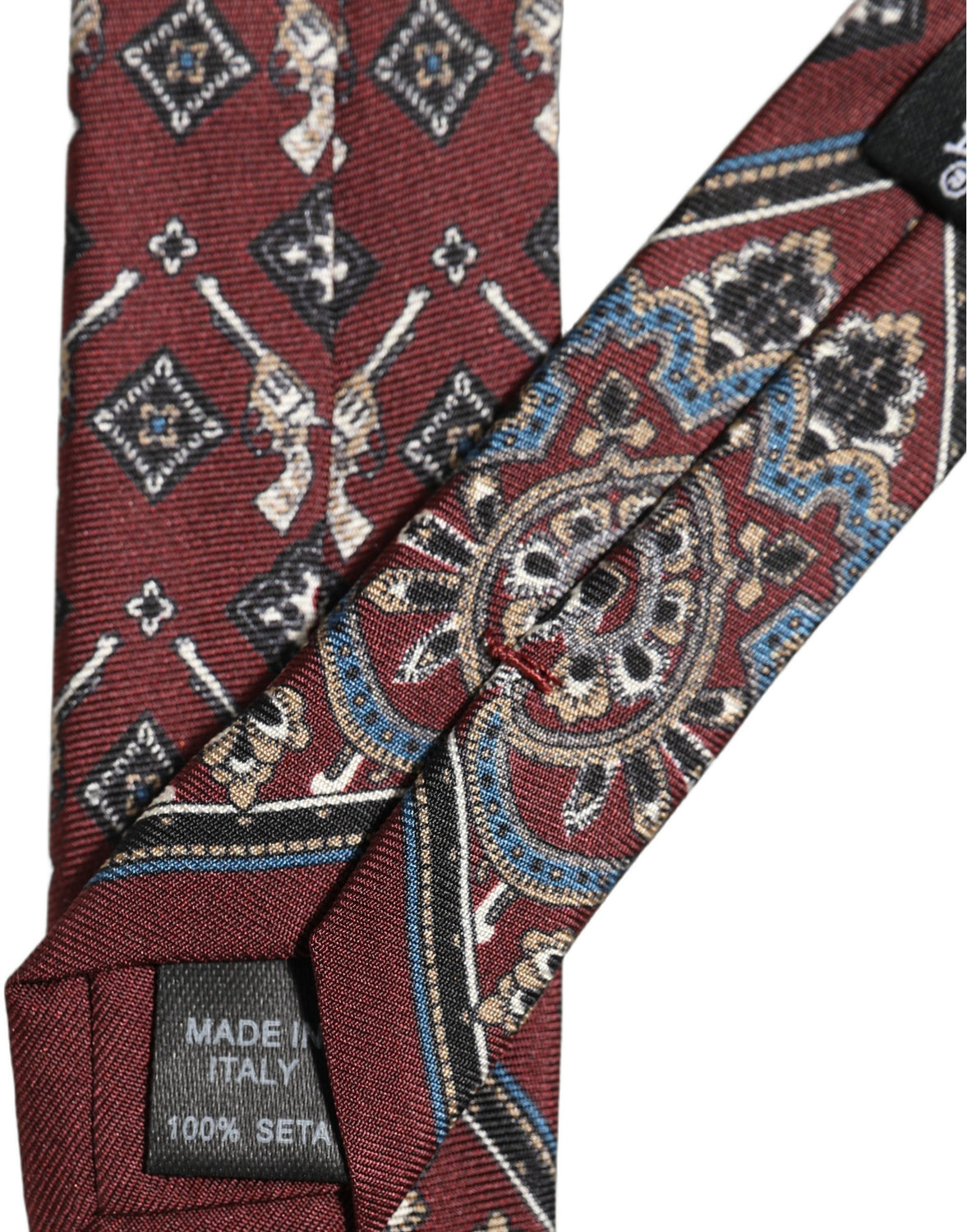 Bordeaux Printed 100% Silk Adjustable Men Necktie Tie