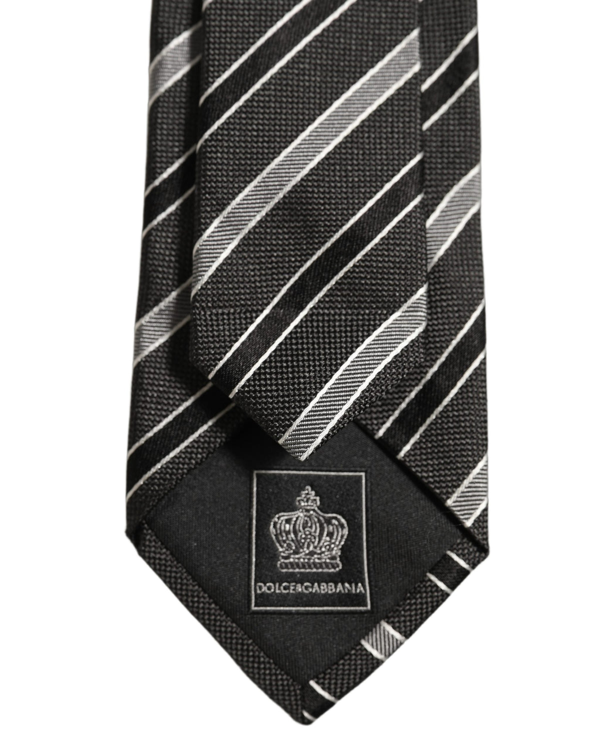 Black Gray Stripes Silk Adjustable Necktie Accessory Tie