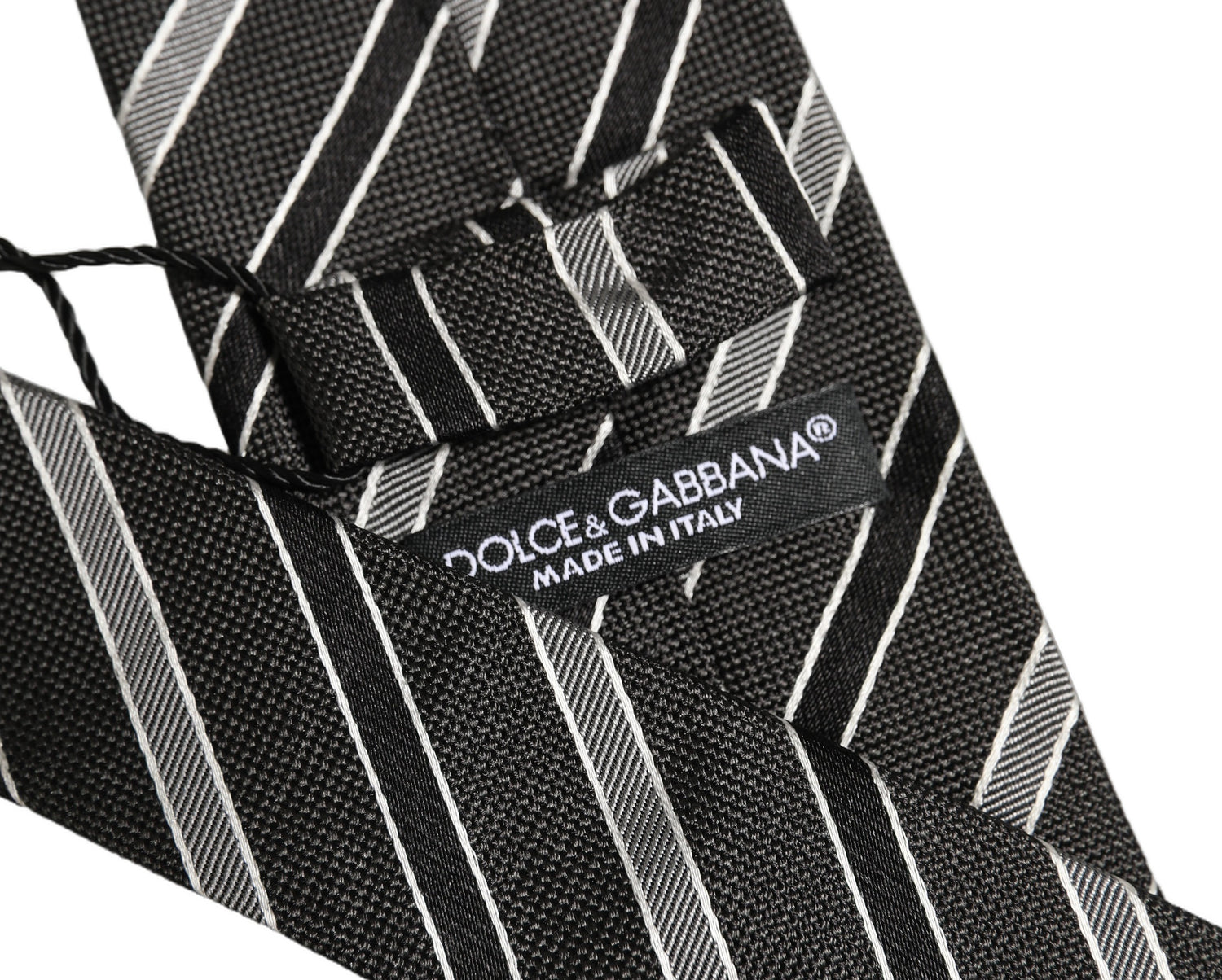 Black Gray Stripes Silk Adjustable Necktie Accessory Tie