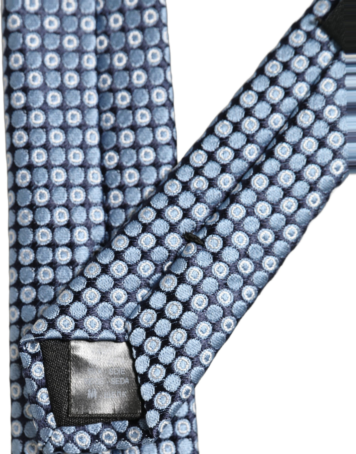 Blue Circle Pattern Silk Adjustable Necktie Accessory Tie