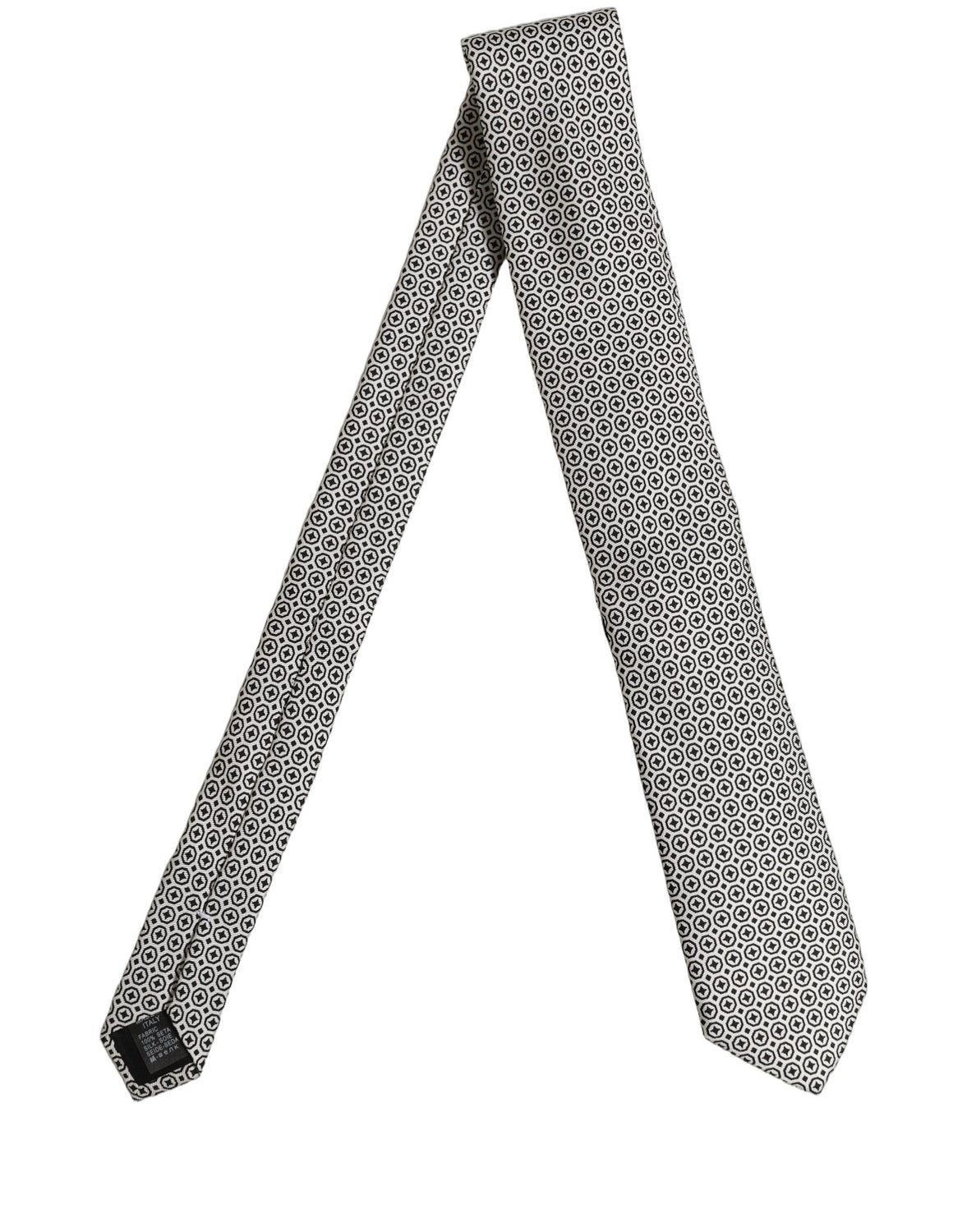 Black White Geometric Adjustable Necktie Accessory Tie