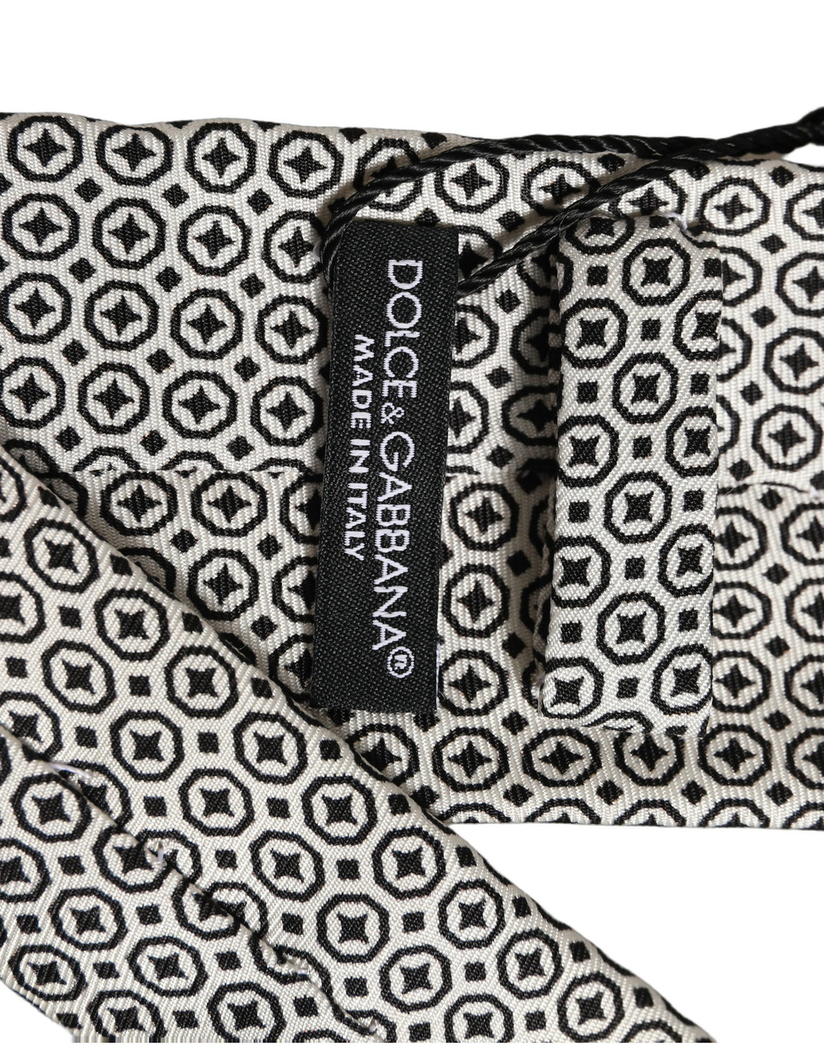 Black White Geometric Adjustable Necktie Accessory Tie