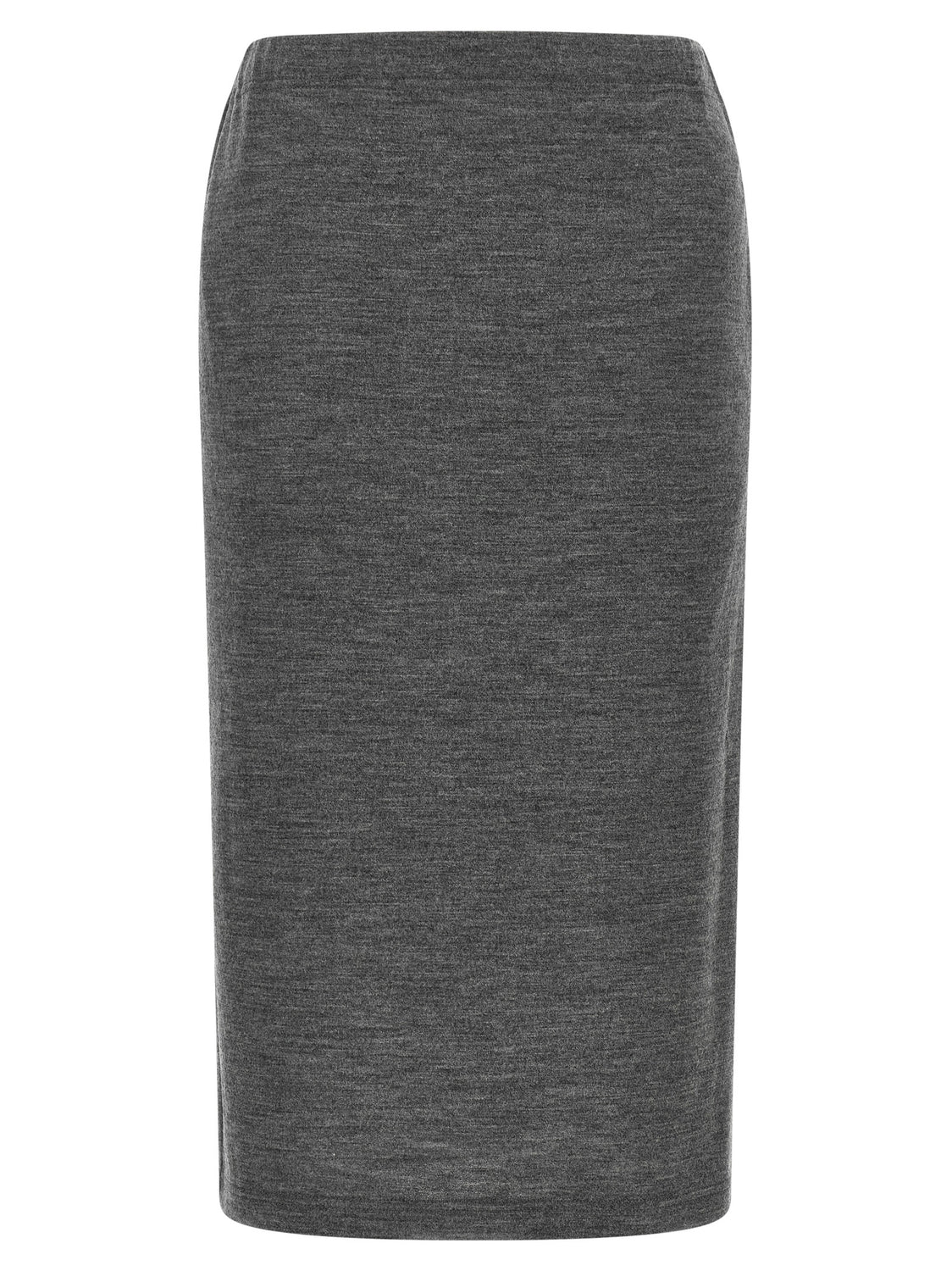 Gray Wool Midi Skirt