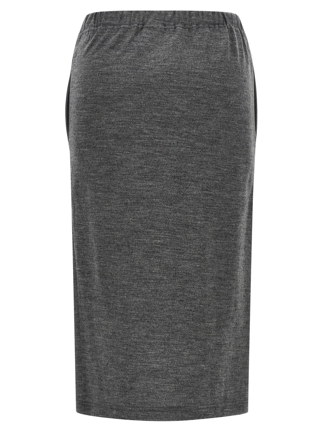 Gray Wool Midi Skirt