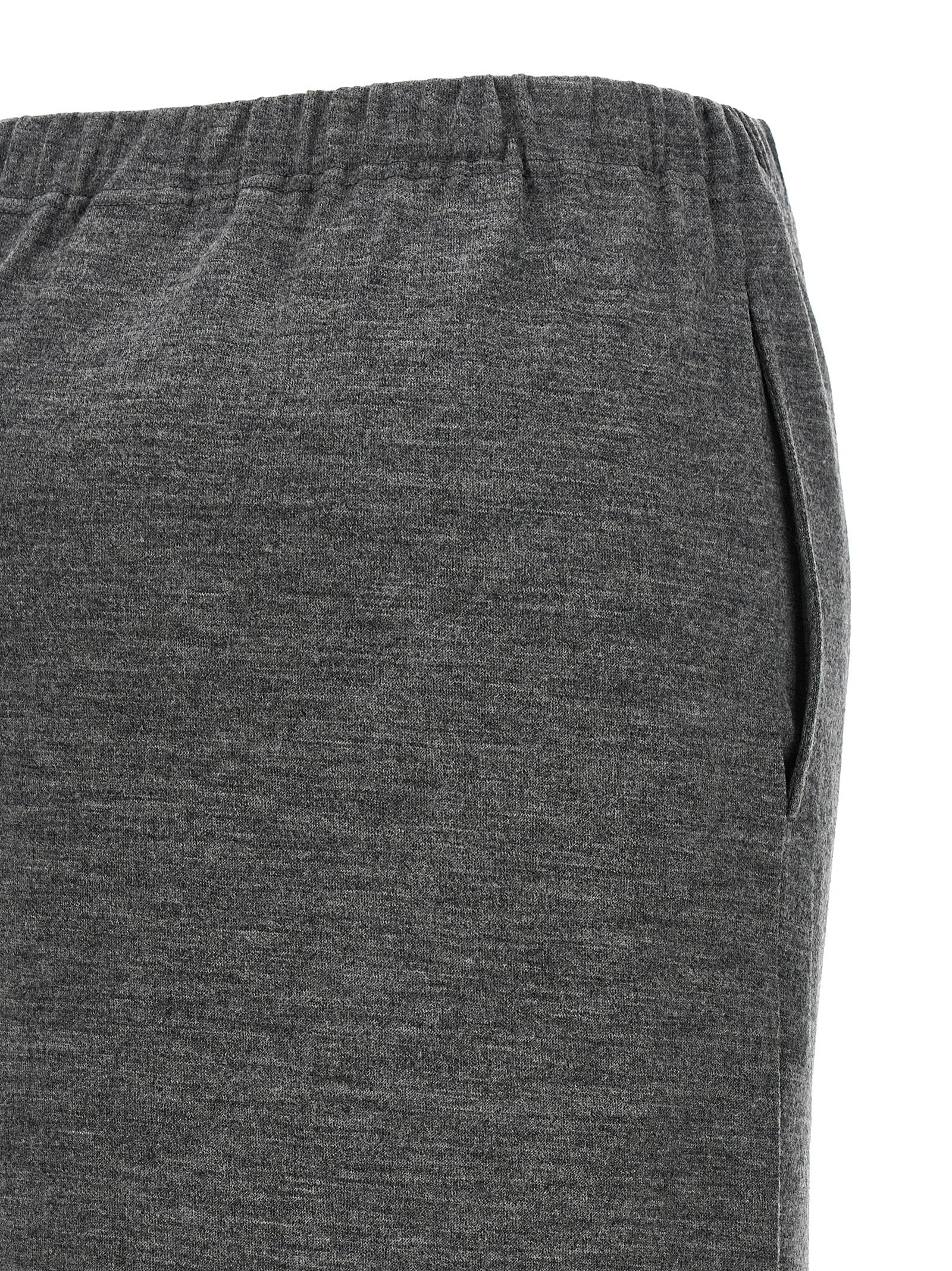 Gray Wool Midi Skirt