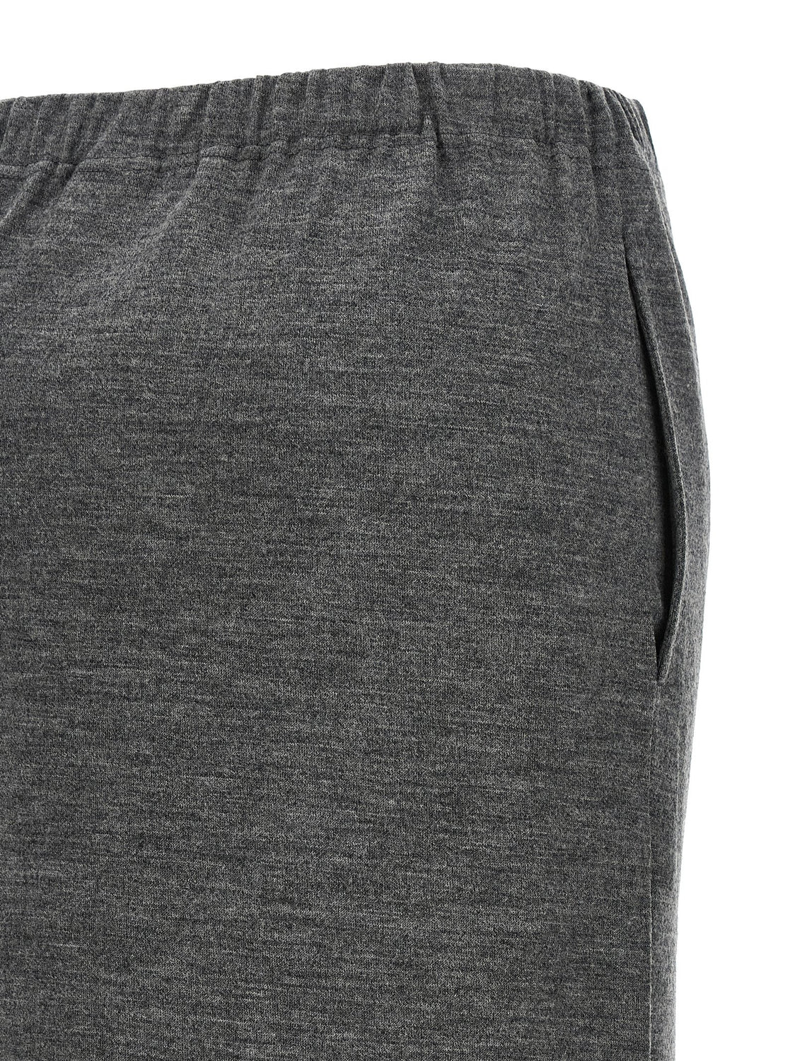 Gray Wool Midi Skirt