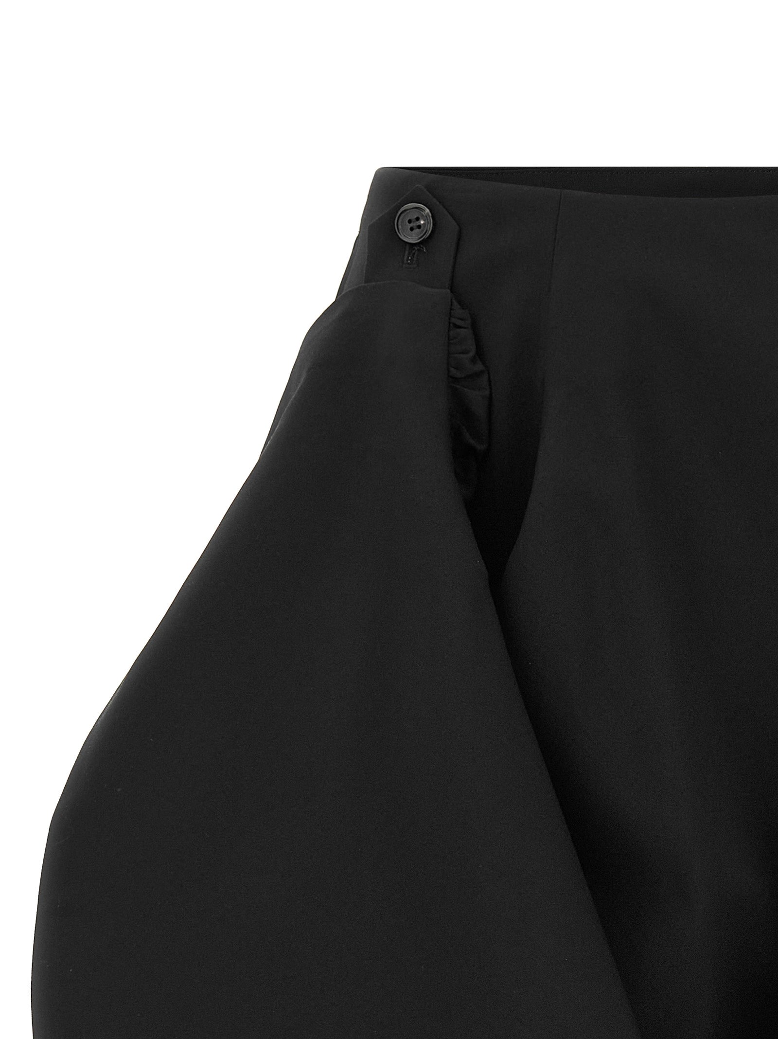 Black Wool Midi Skirt