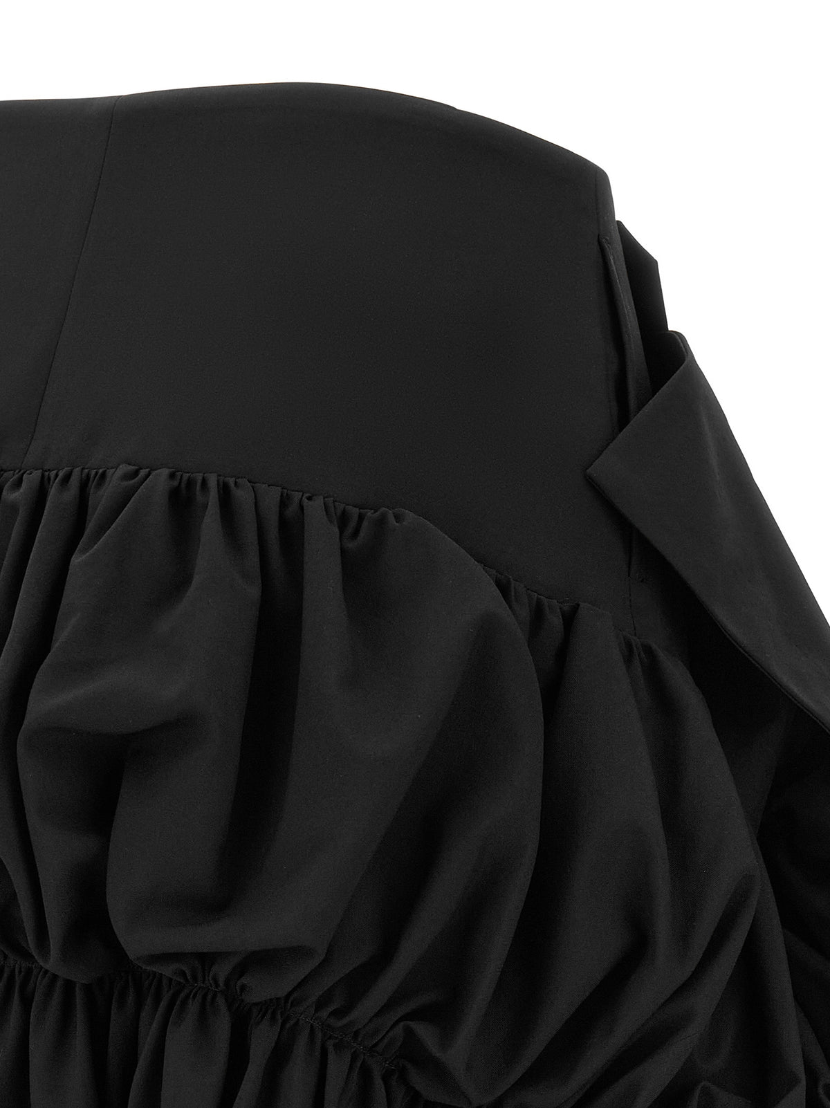 Black Wool Midi Skirt