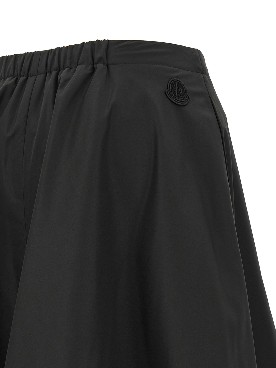 Black Polyester Midi Skirt