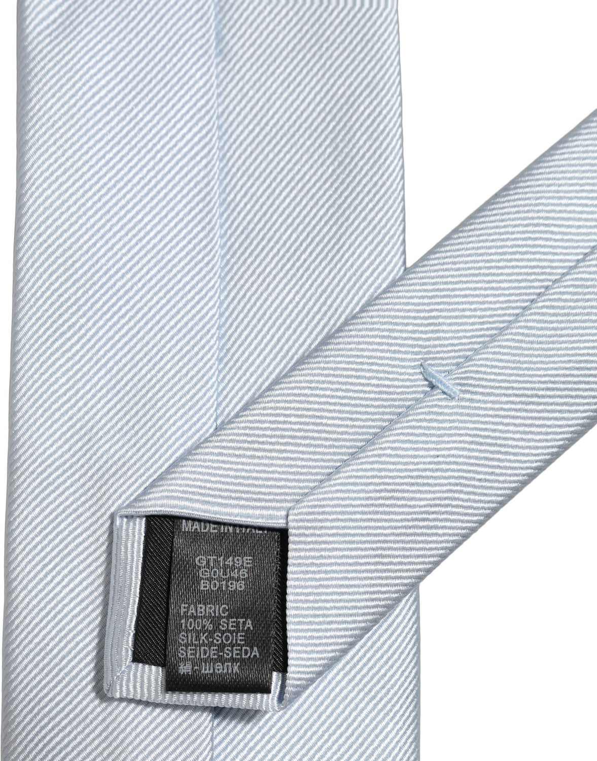 Men Light Blue Silk Classic Adjustable Tied Necktie Tie
