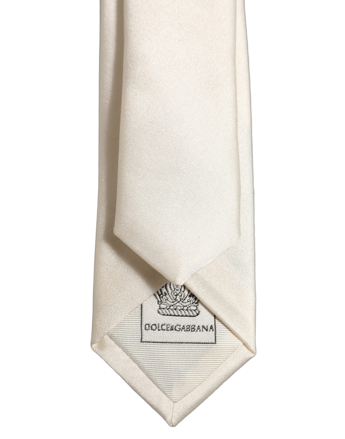 Cream Satin 100% Silk Adjustable Tied Men Necktie Tie