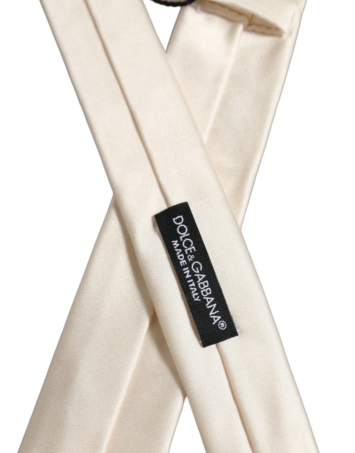 Cream Satin 100% Silk Adjustable Tied Men Necktie Tie