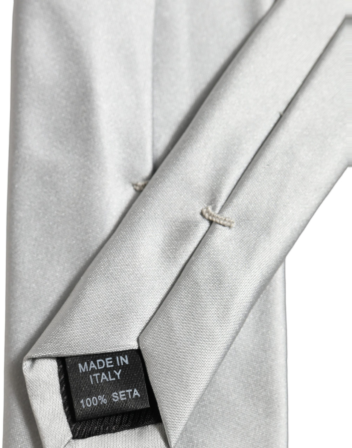 Gray Satin 100% Silk Adjustable Tied Men Necktie Tie