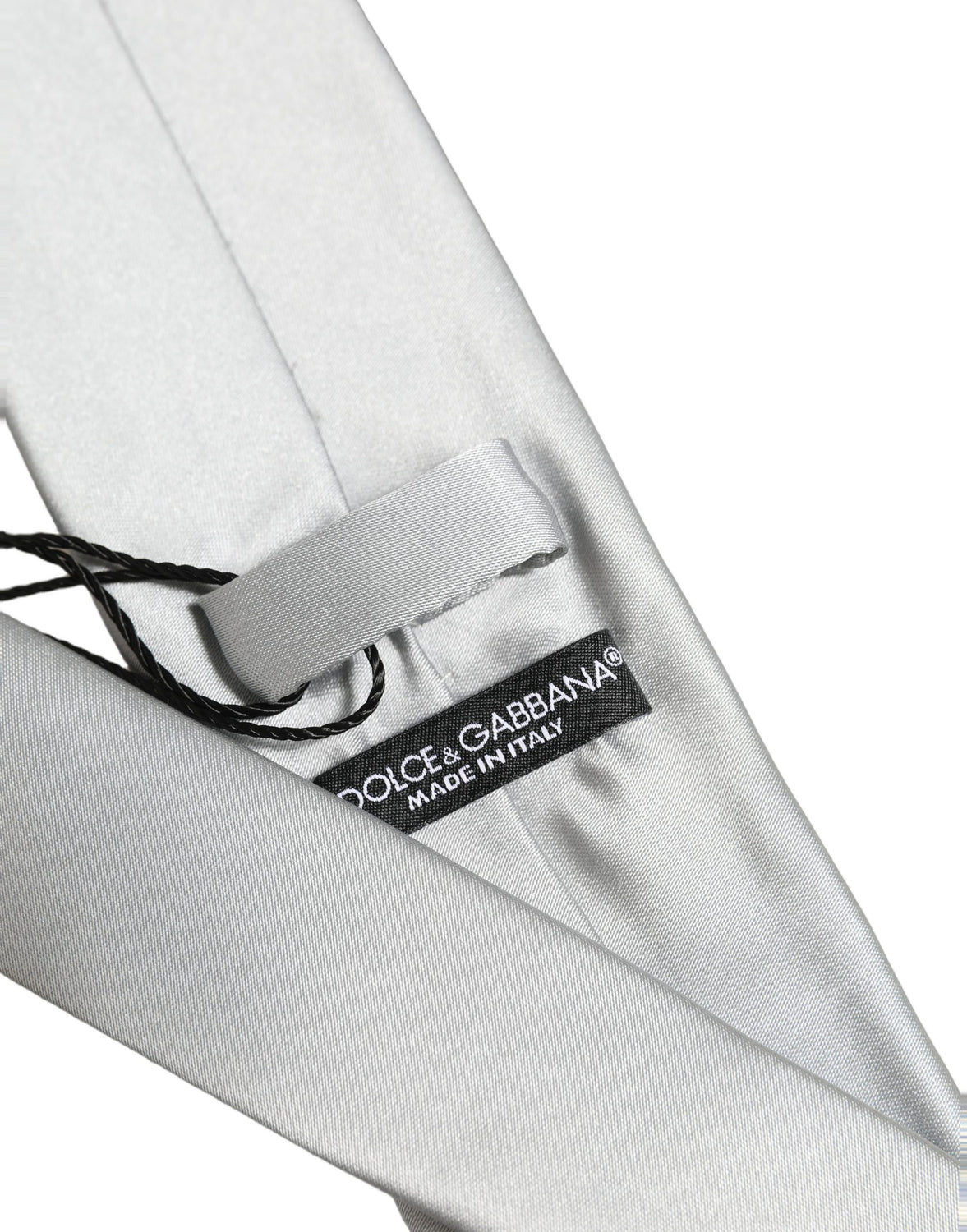 Gray Satin 100% Silk Adjustable Tied Men Necktie Tie