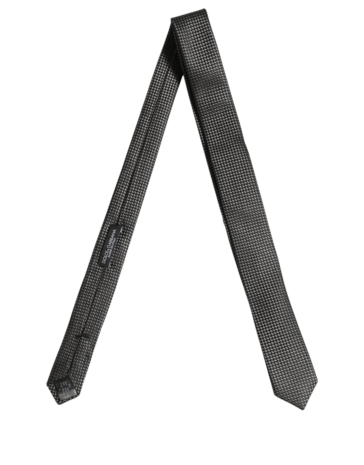 Dark Gray Textured Silk Adjustable Necktie Accessory Tie