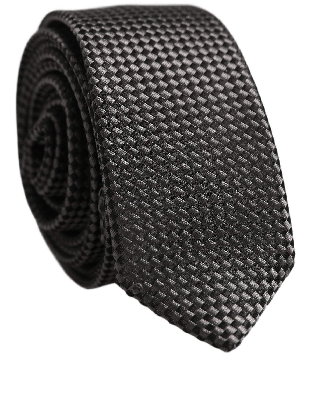 Dark Gray Textured Silk Adjustable Necktie Accessory Tie