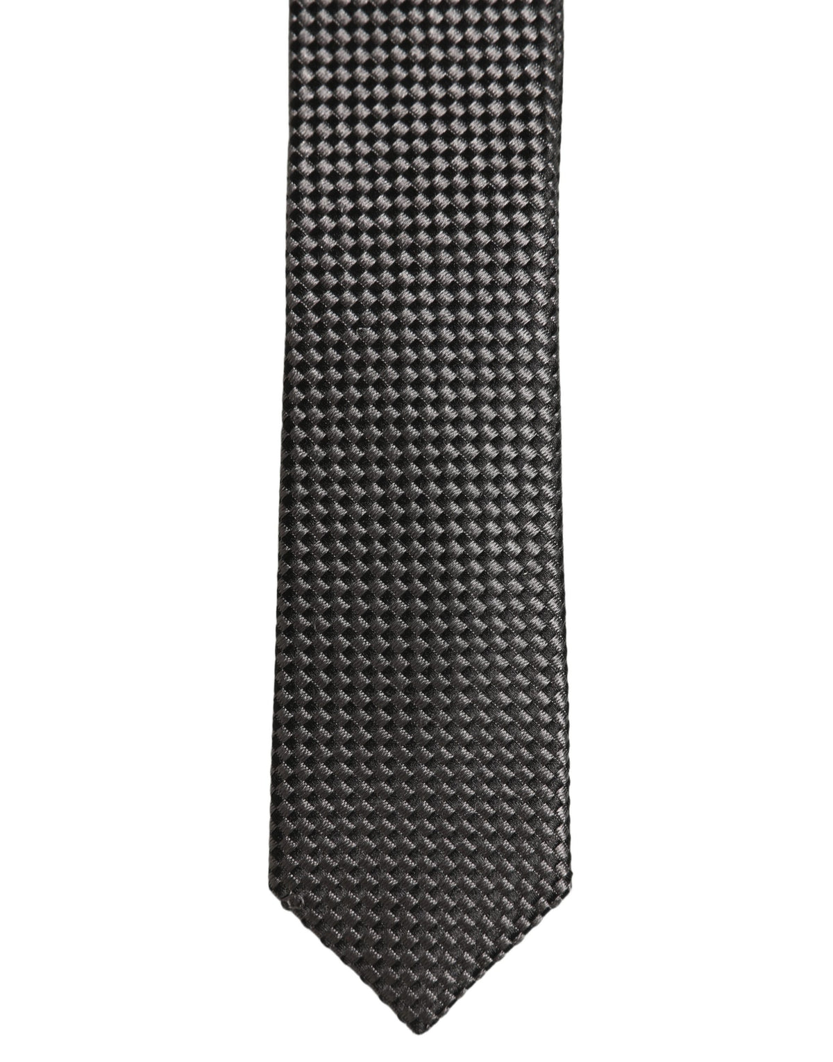 Dark Gray Textured Silk Adjustable Necktie Accessory Tie