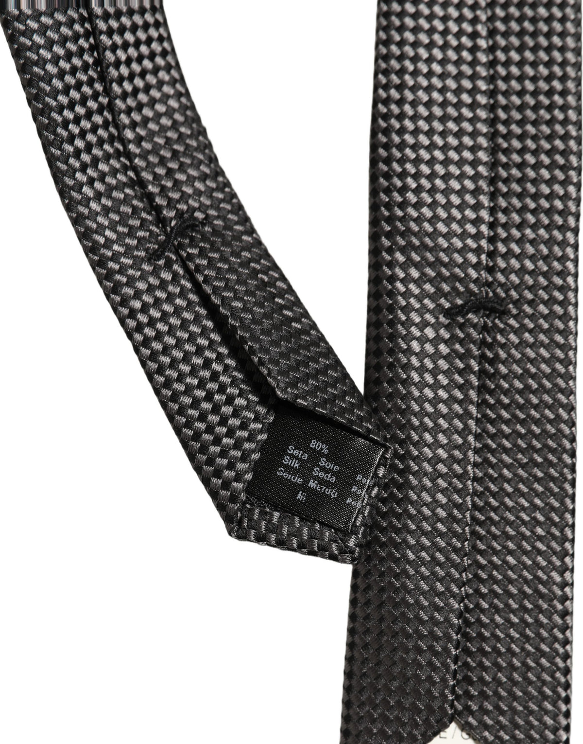Dark Gray Textured Silk Adjustable Necktie Accessory Tie
