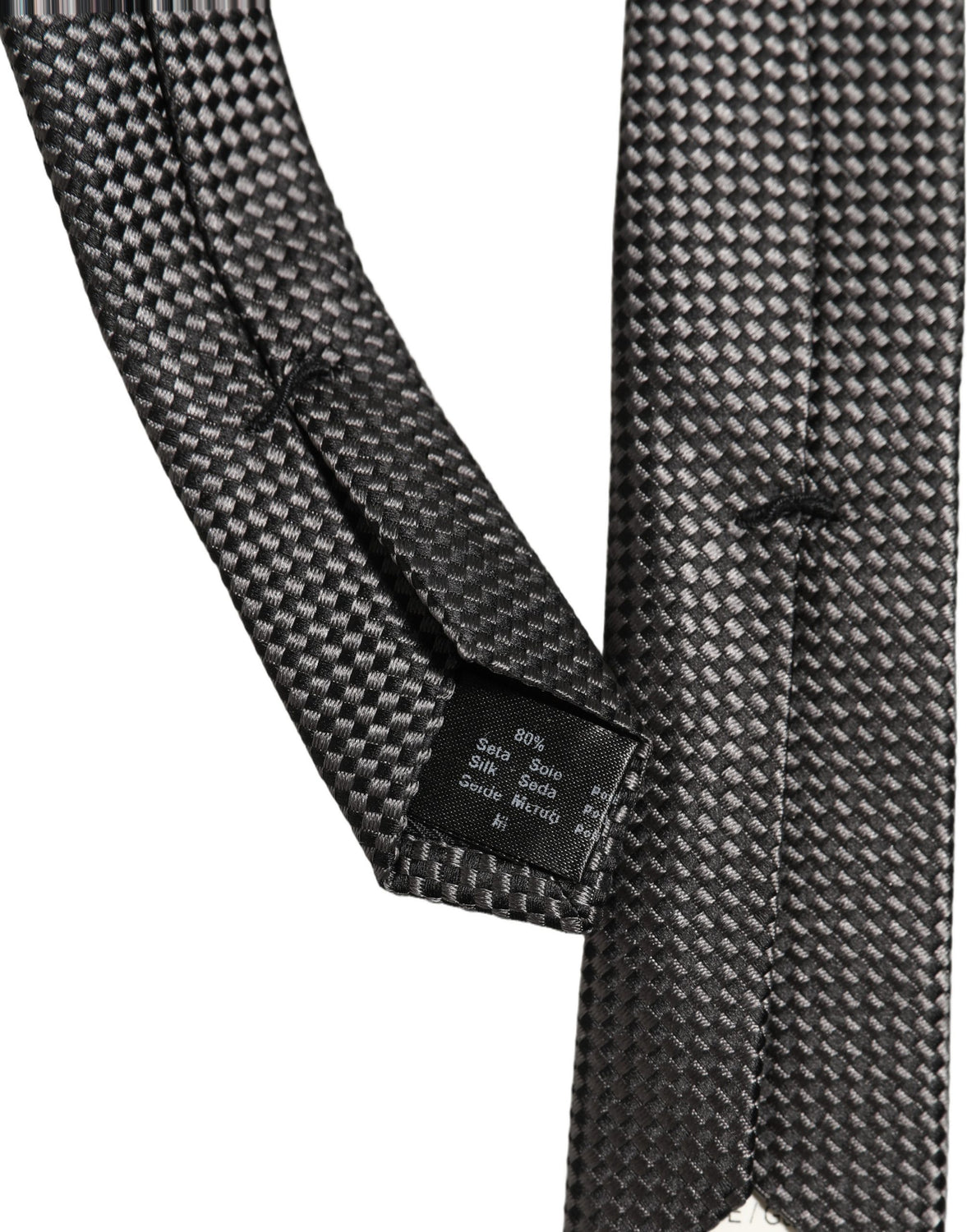 Dark Gray Textured Silk Adjustable Necktie Accessory Tie