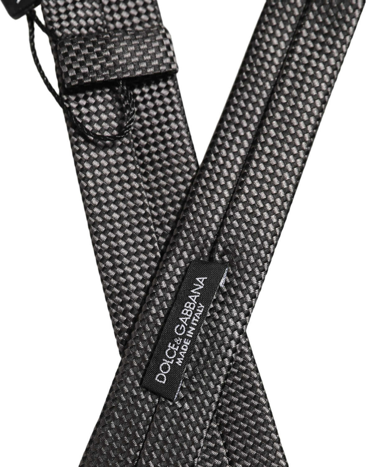 Dark Gray Textured Silk Adjustable Necktie Accessory Tie