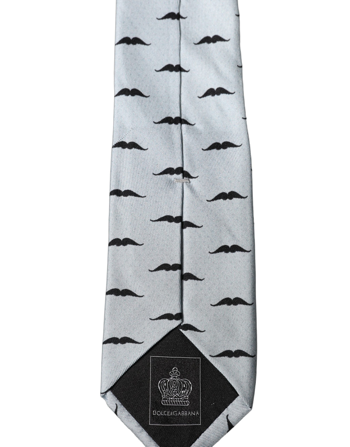 Light Gray Mustache Silk Adjustable Necktie Accessory