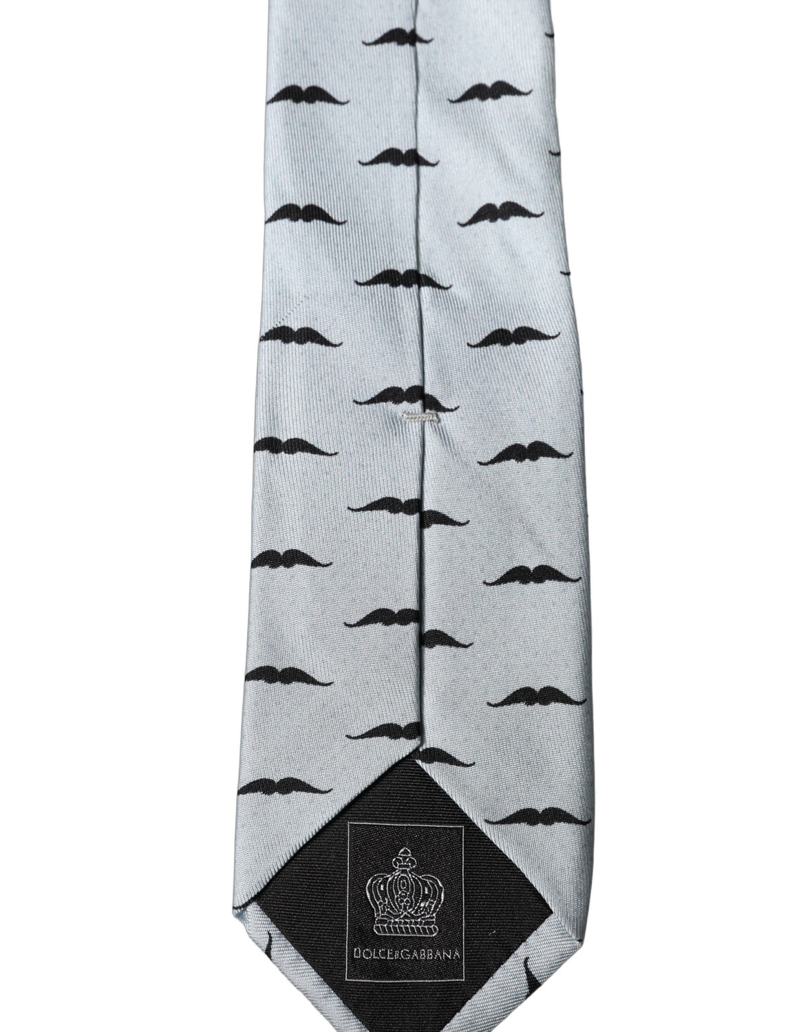 Light Gray Mustache Silk Adjustable Necktie Accessory