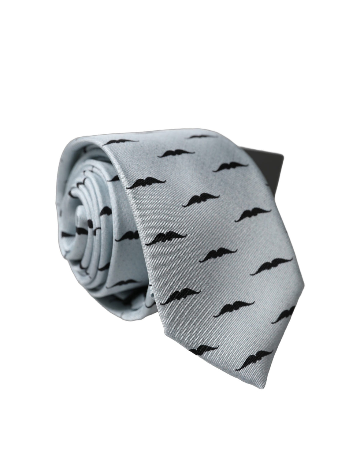 Light Gray Mustache Silk Adjustable Necktie Accessory