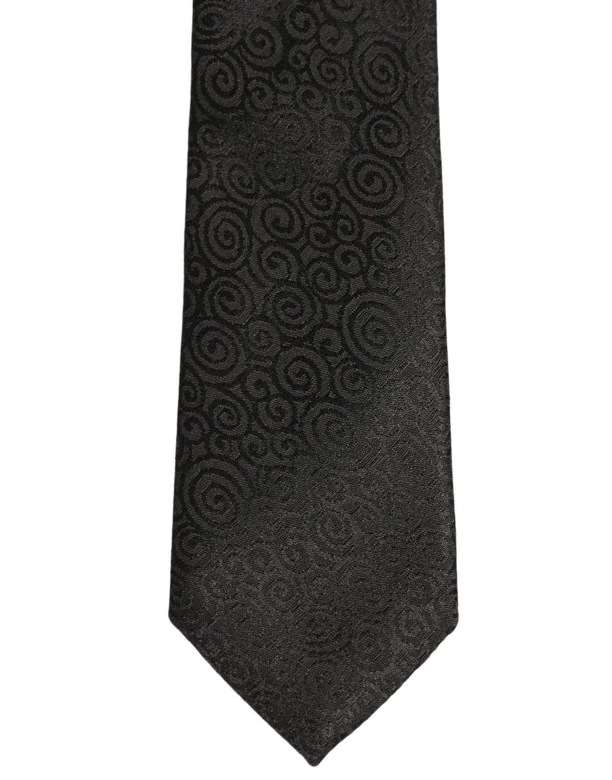 Black Swirl Pattern Silk Adjustable Necktie Accessory Tie