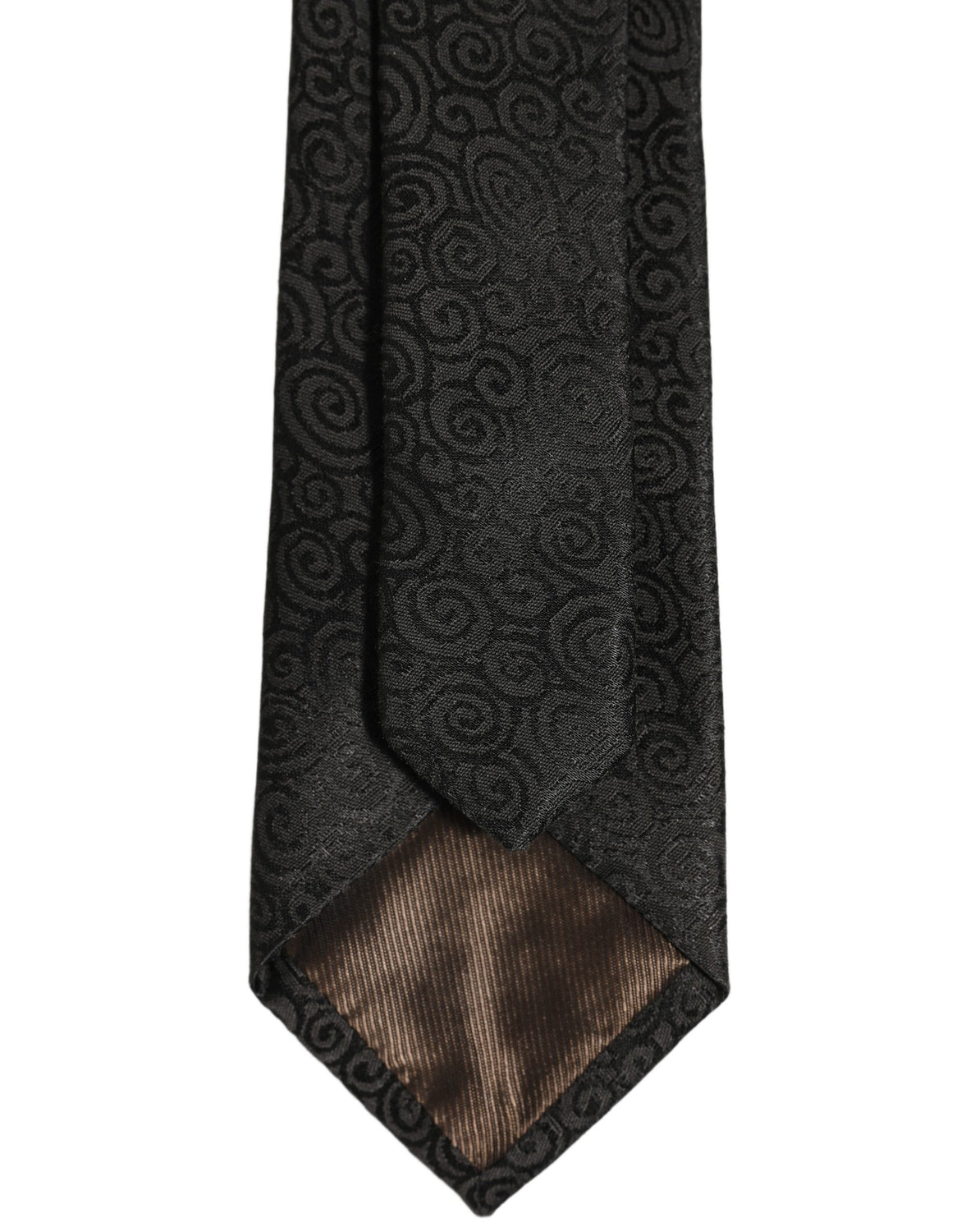 Black Swirl Pattern Silk Adjustable Necktie Accessory Tie