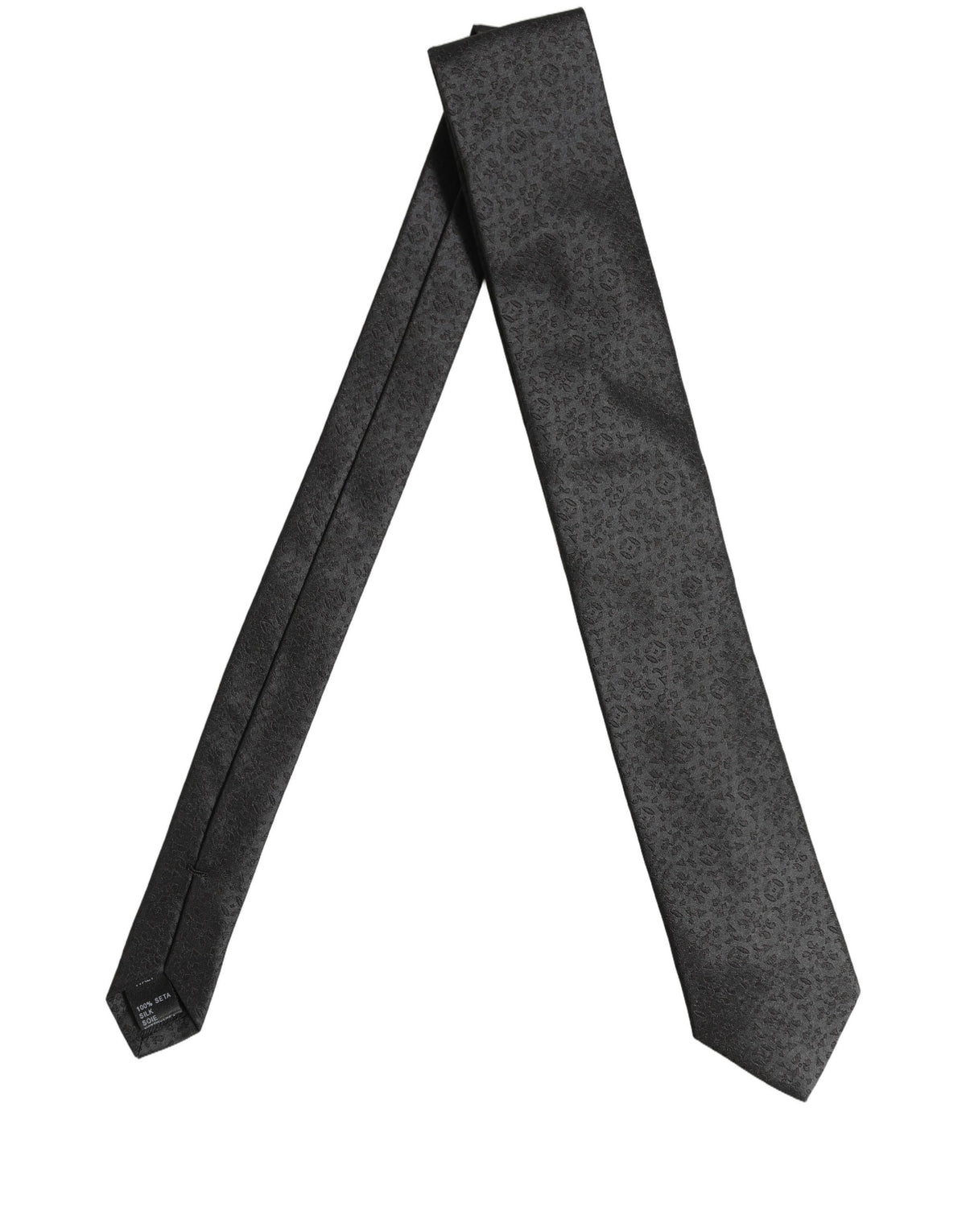 Black Jacquard Silk Adjustable Necktie Men Accessory Tie