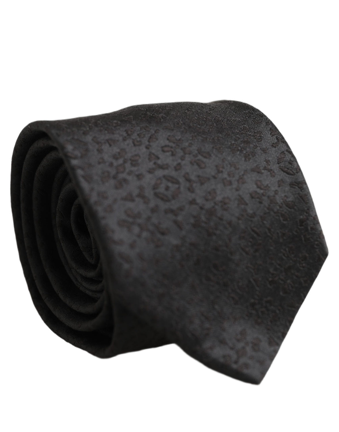 Black Swirl Pattern Silk Adjustable Necktie Accessory Tie