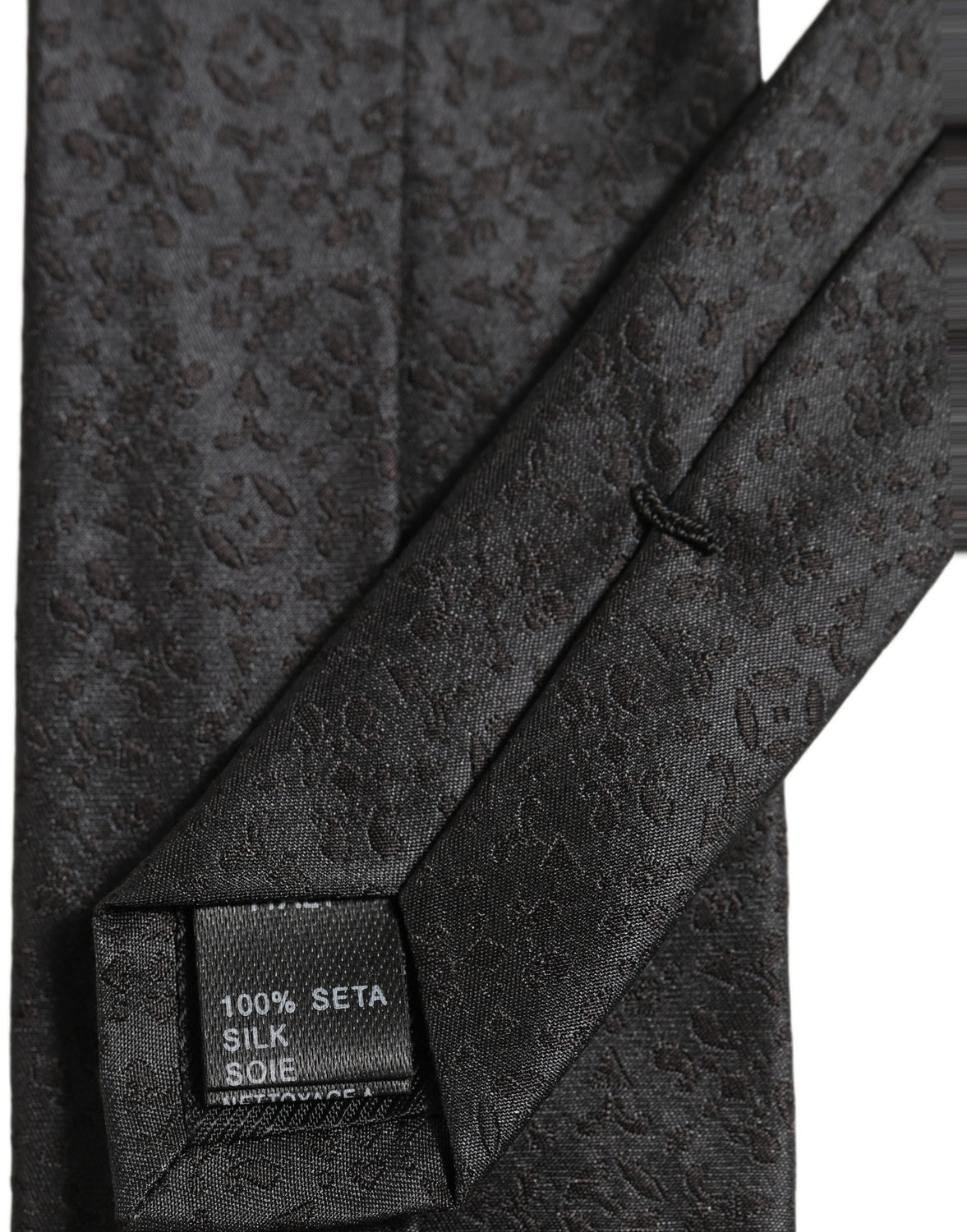 Black Jacquard Silk Adjustable Necktie Men Accessory Tie
