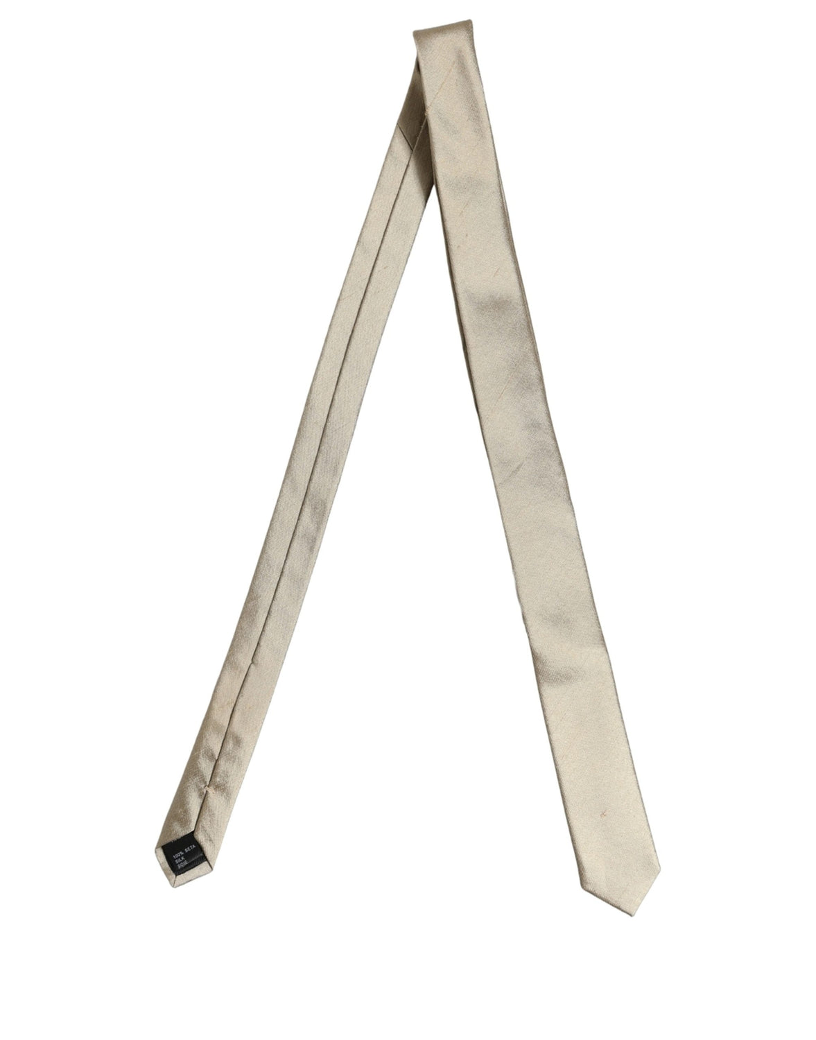 Gold Satin Silk Textured Adjustable Necktie Accessory Tie