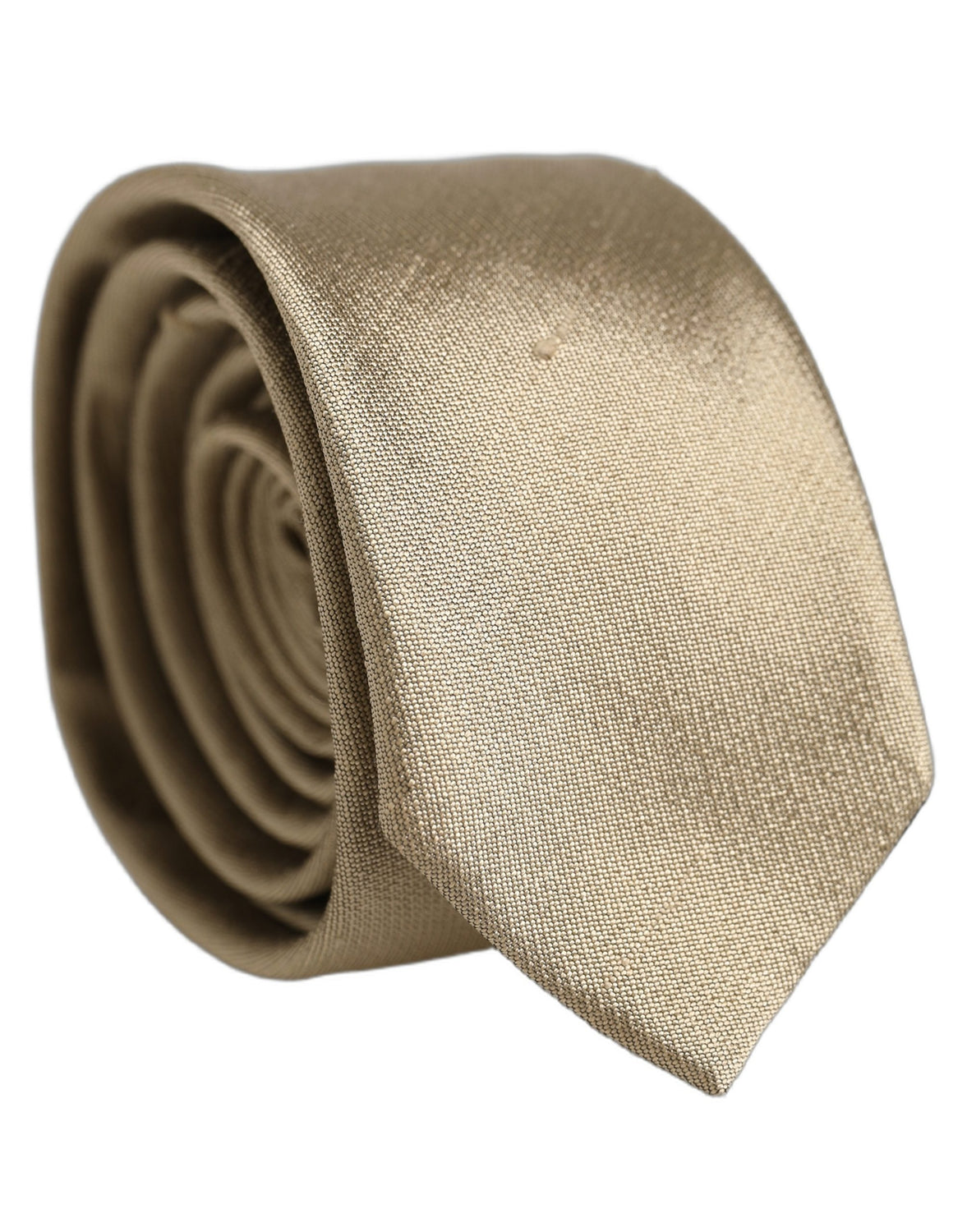 Gold Satin Silk Textured Adjustable Necktie Accessory Tie