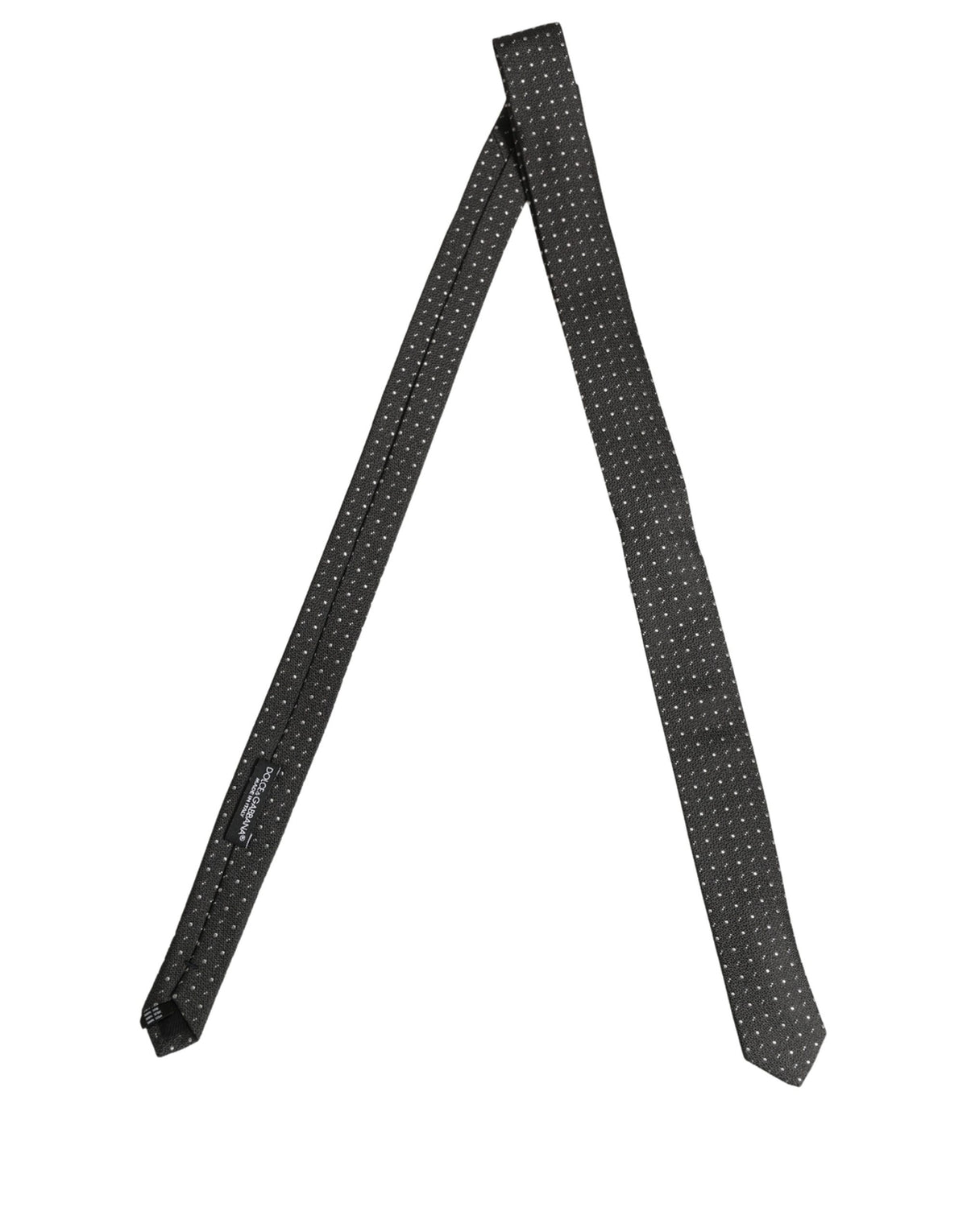 Dark Gray Polka Dot Silk Adjustable Necktie Accessory Tie