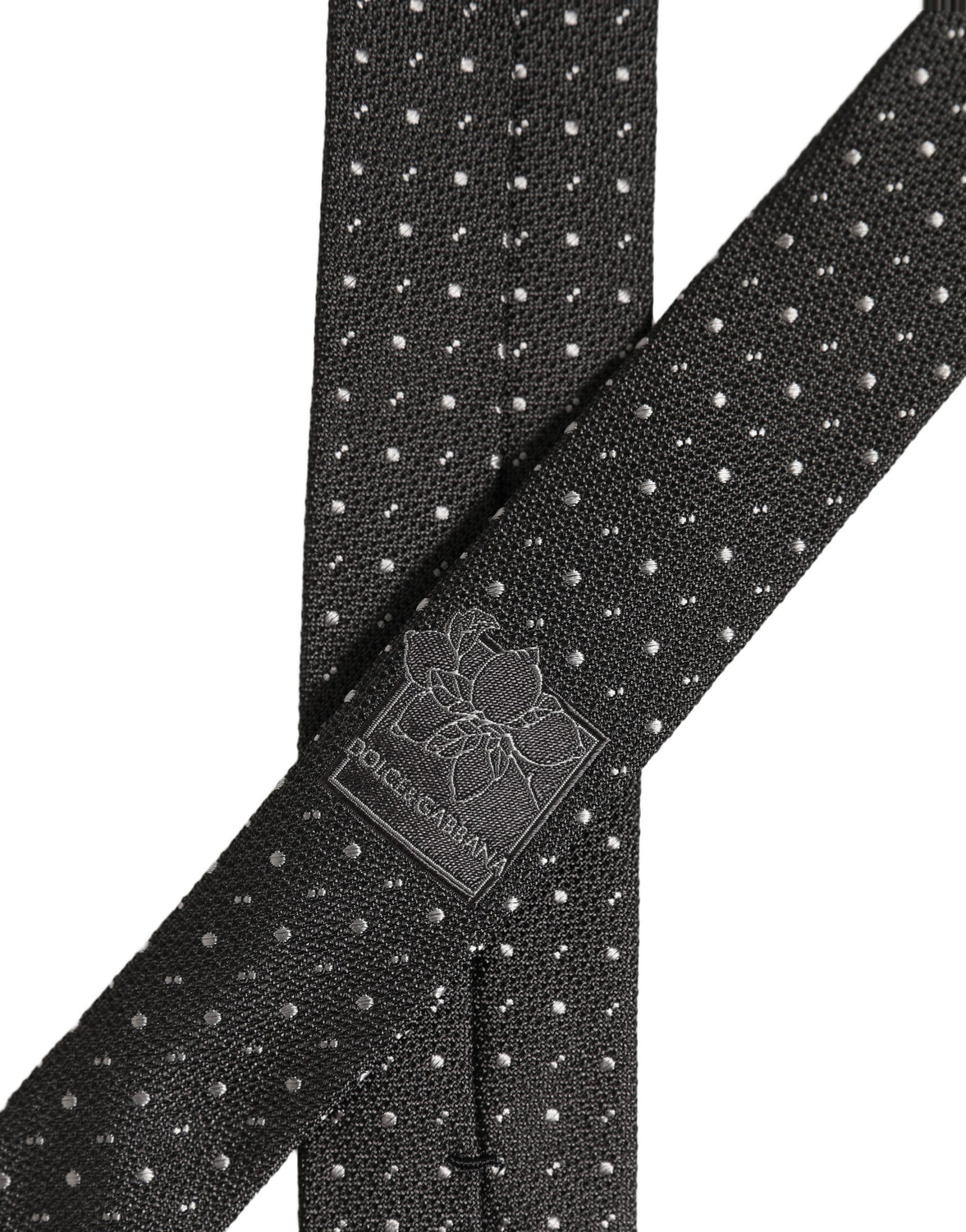 Dark Gray Polka Dot Silk Adjustable Necktie Accessory Tie
